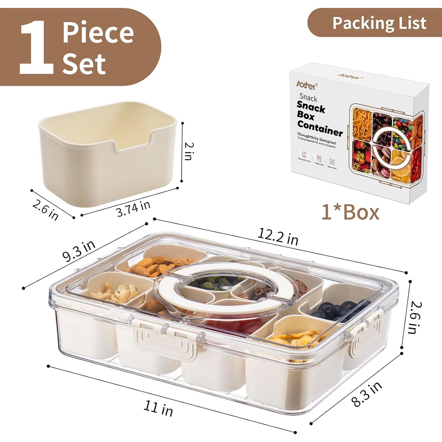 Contenedor Snack Box Aoshet 8 Compartimentos Apto Lavavajillas