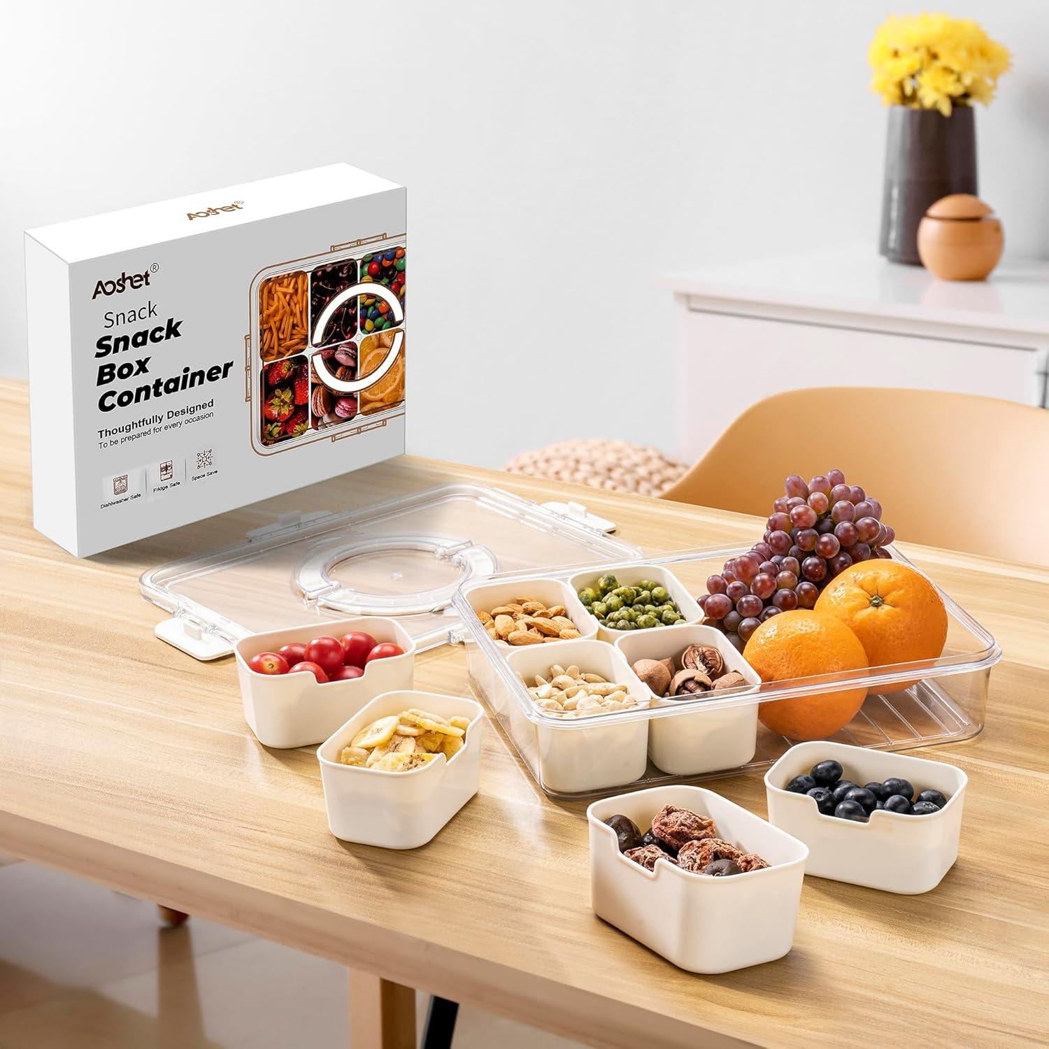 Contenedor Snack Box Aoshet 8 Compartimentos Apto Lavavajillas