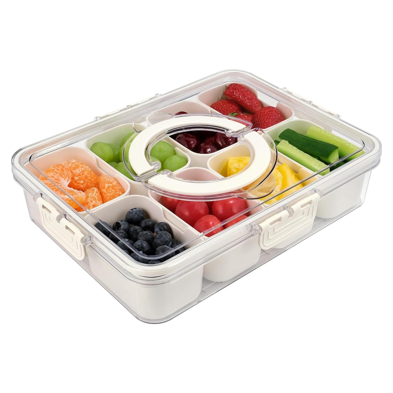 Contenedor Snackle Box 8 Compartimentos 29x21cm Tapa Asa