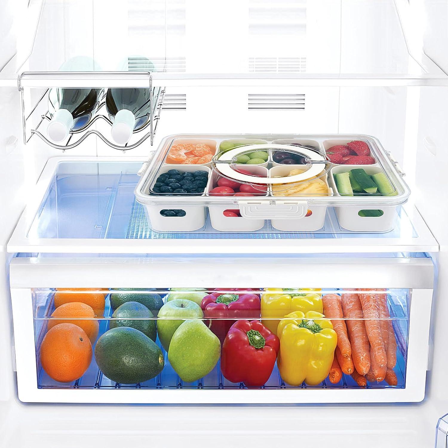 Contenedor Snackle Box 8 Compartimentos 29x21cm Tapa Asa