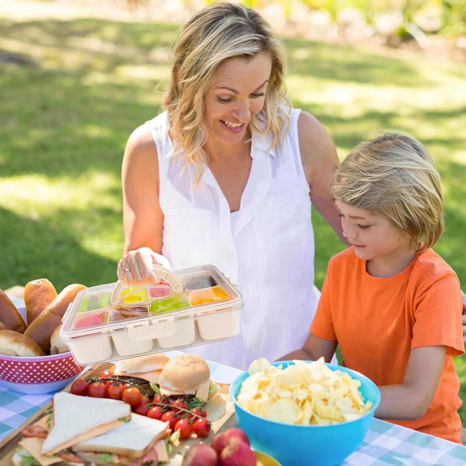 Contenedor Snackle Box 8 Compartimentos 29x21cm Tapa Asa