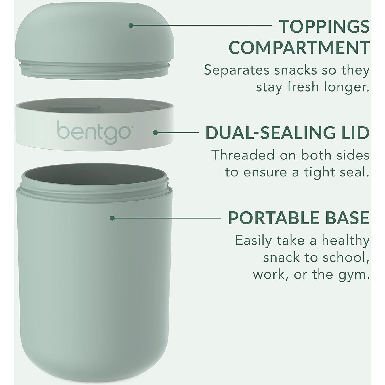 Tazón de Snack Bentgo Verde Menta - 2.5 Tazas, A Prueba de Fugas