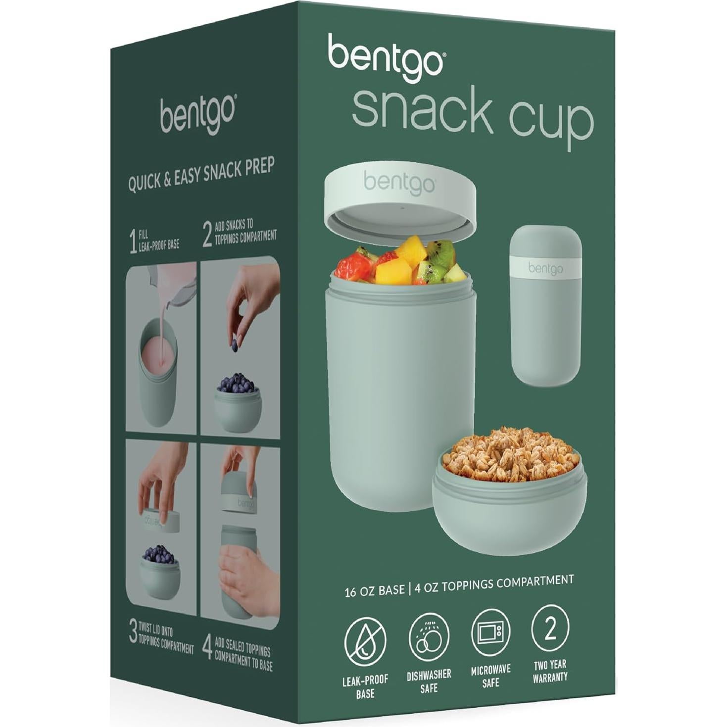 Tazón de Snack Bentgo Verde Menta - 2.5 Tazas, A Prueba de Fugas