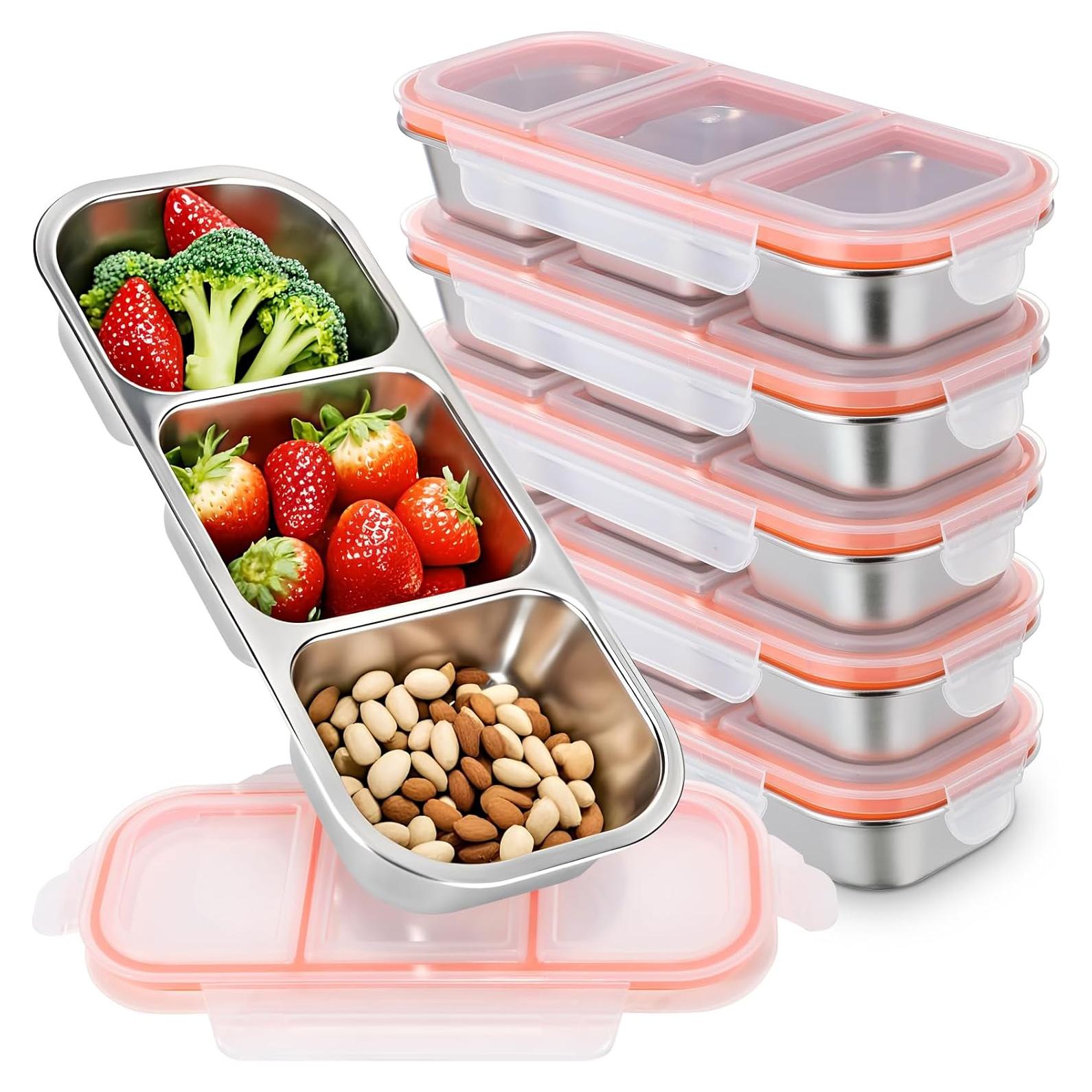 Tioncy 6 Cajas Bento Acero Inoxidable 30 oz (0.85 L) a Prueba de Fugas