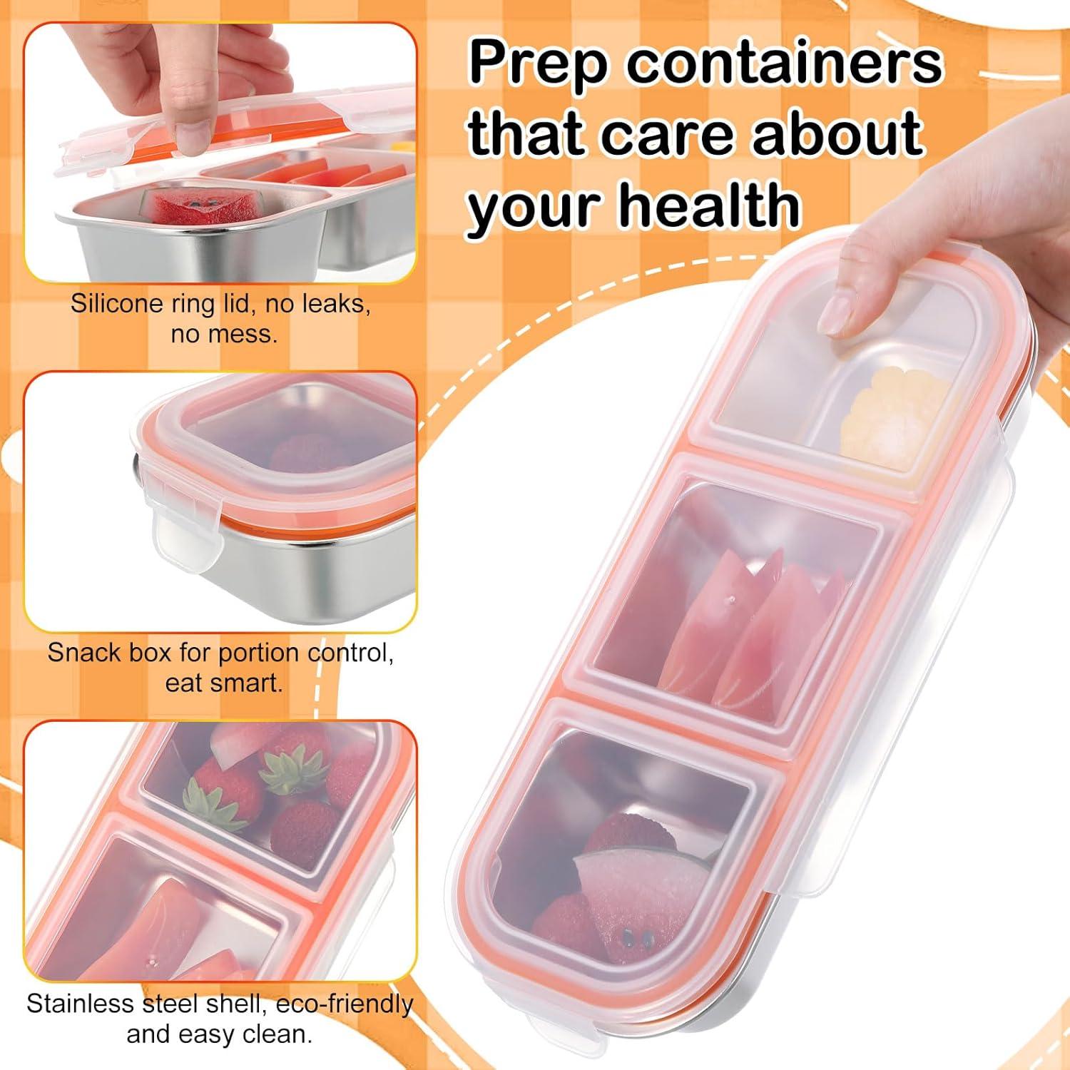 Tioncy 6 Cajas Bento Acero Inoxidable 30 oz (0.85 L) a Prueba de Fugas