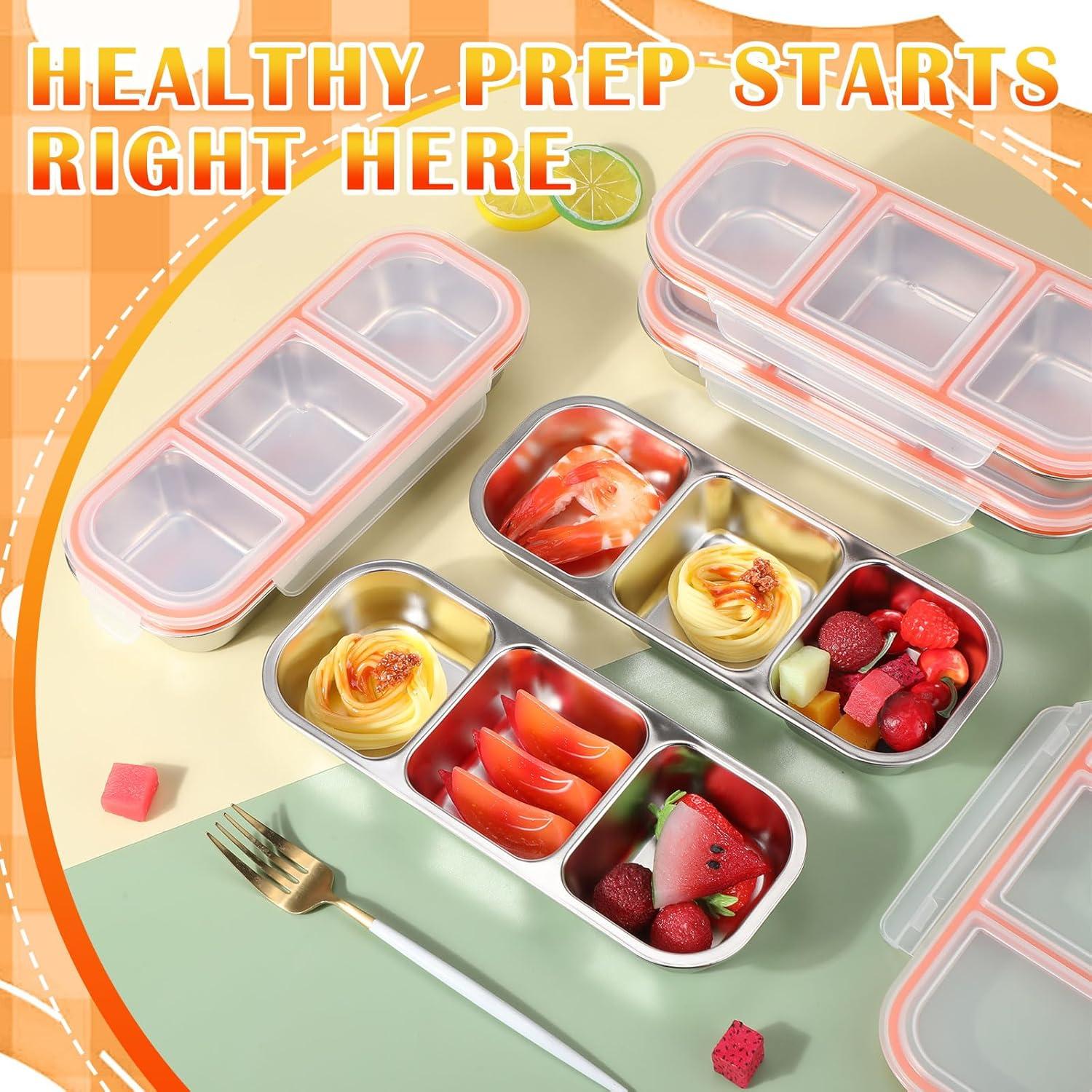 Tioncy 6 Cajas Bento Acero Inoxidable 30 oz (0.85 L) a Prueba de Fugas