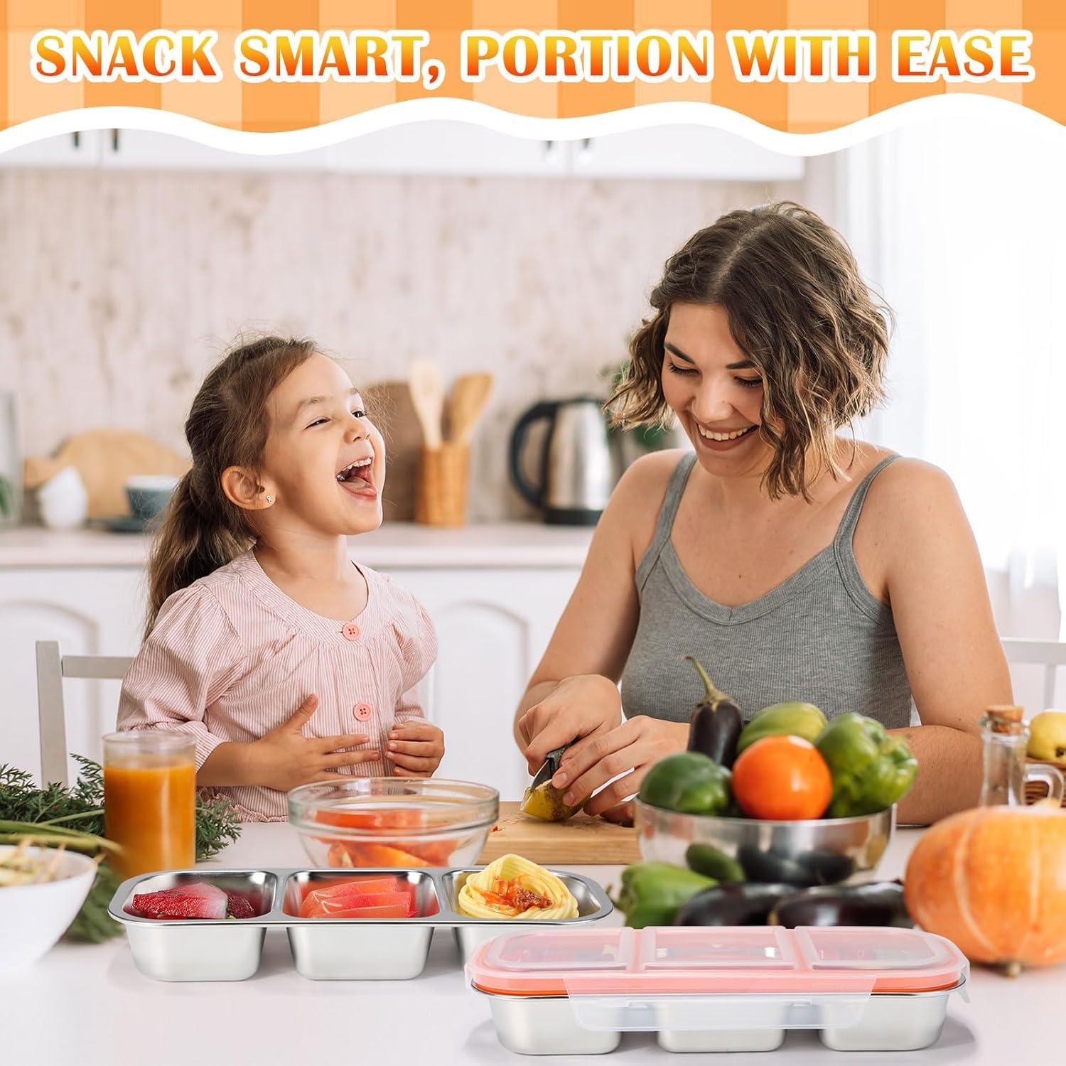 Tioncy 6 Cajas Bento Acero Inoxidable 30 oz (0.85 L) a Prueba de Fugas