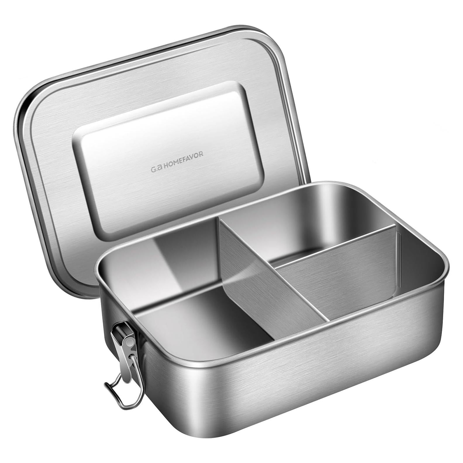 Caja de Almuerzo Acero Inoxidable G.a HOMEFAVOR 1200 ml 3 Compartimentos
