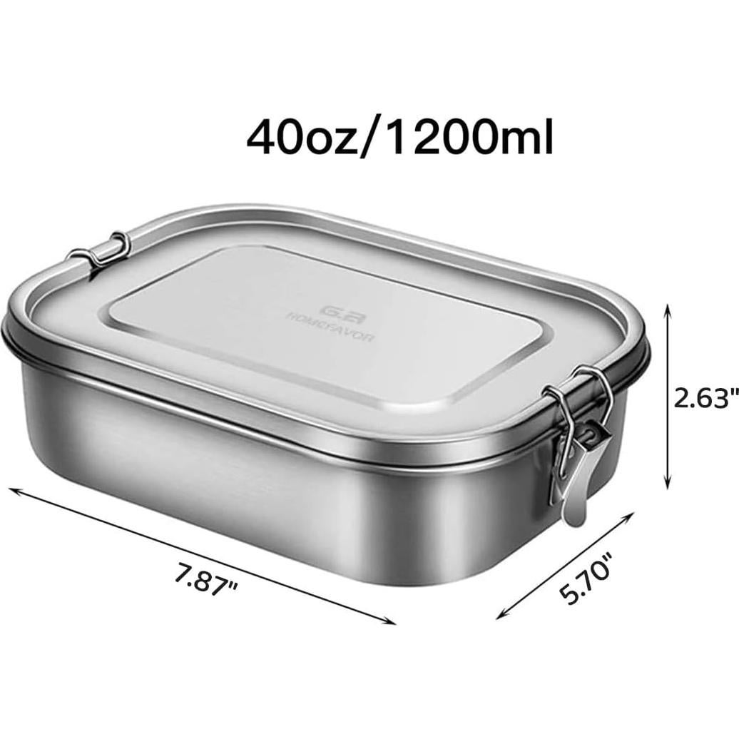 Caja de Almuerzo Acero Inoxidable G.a HOMEFAVOR 1200 ml 3 Compartimentos
