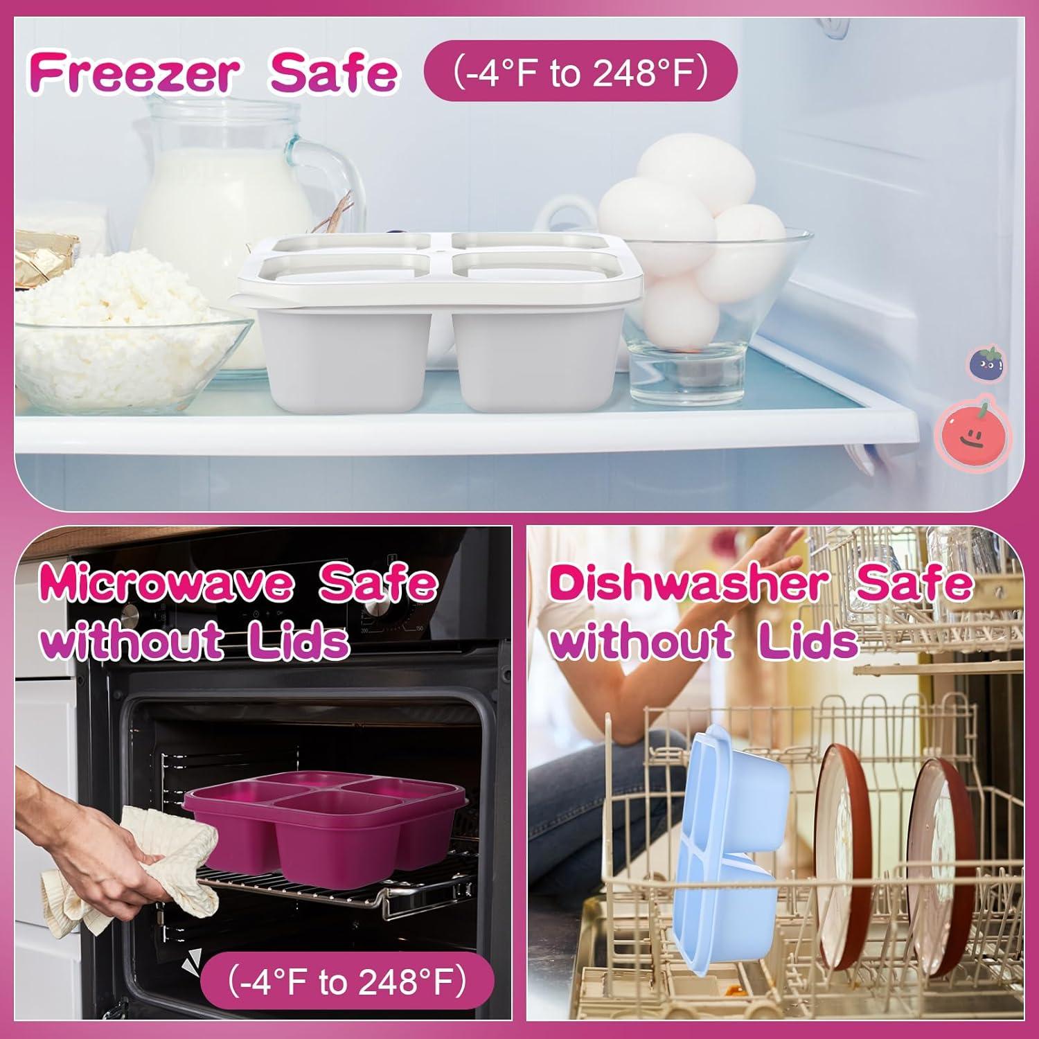 Honeydak 5 Contenedores de Snack 4 Compartimentos Reutilizables