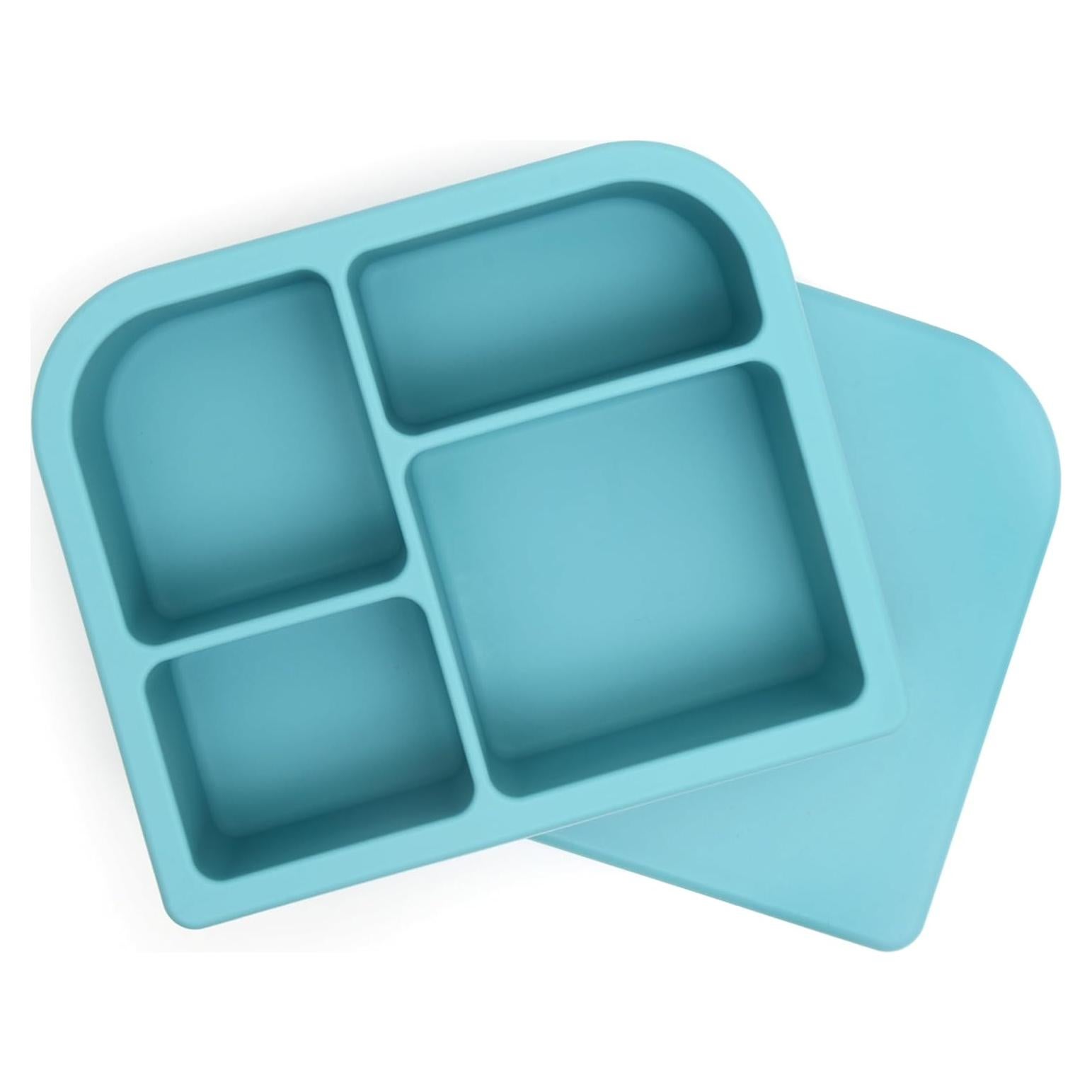 Caja Bento PrimaStella de Silicona 4 Compartimentos 16oz Azul