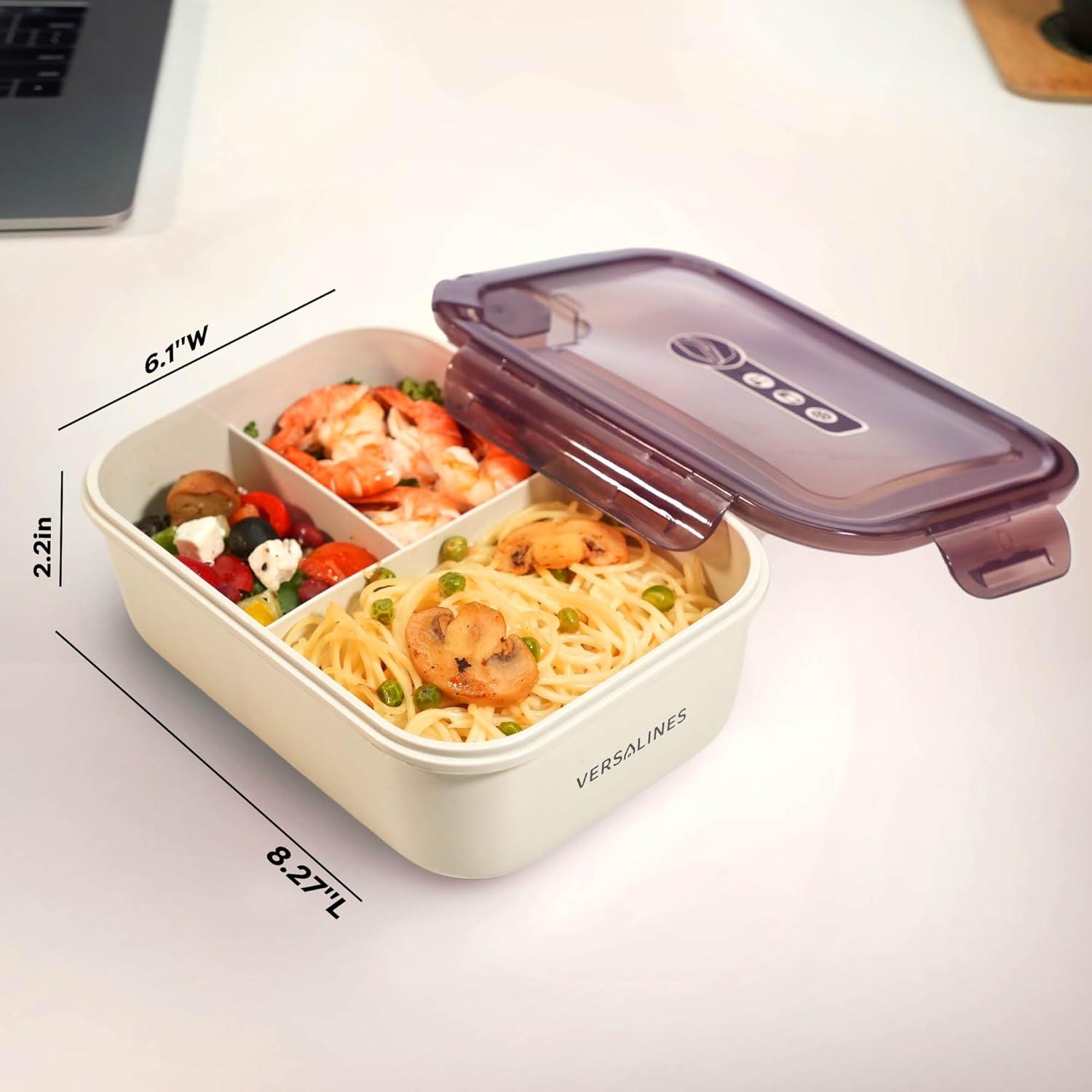 Caja Bento Almuerzo VERSALINES 3 Compartimentos 1300ml