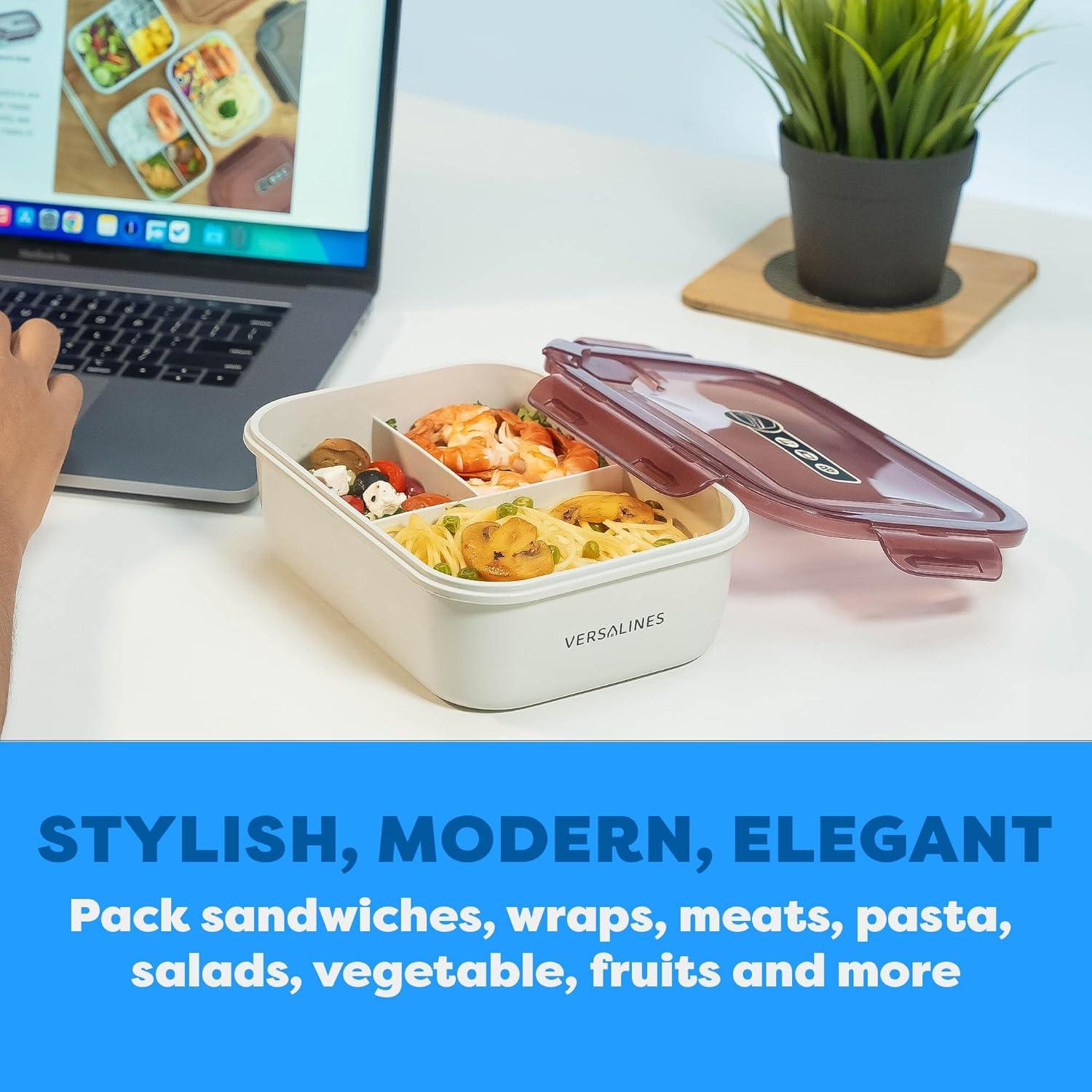 Caja Bento Almuerzo VERSALINES 3 Compartimentos 1300ml