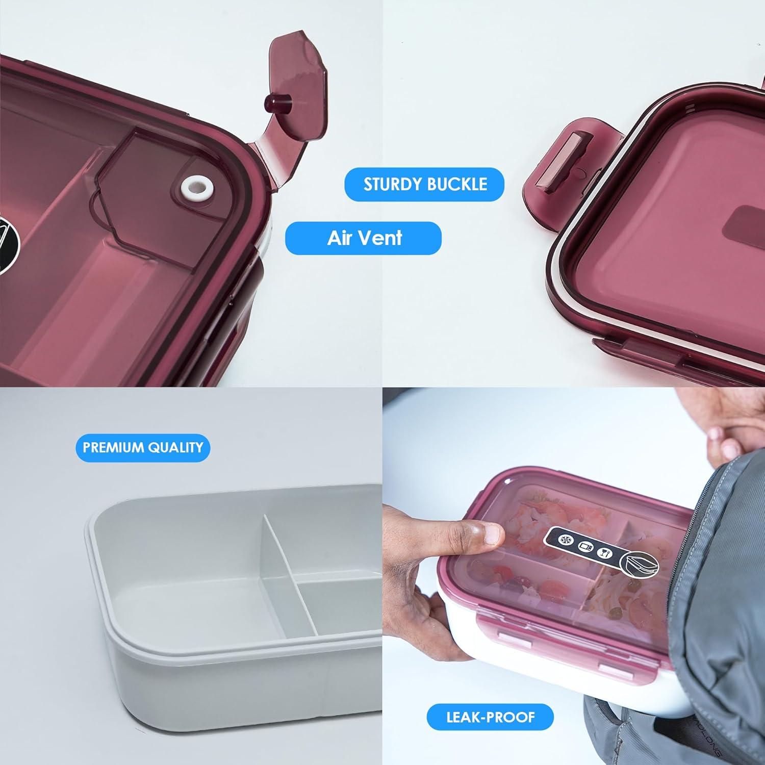 Caja Bento Almuerzo VERSALINES 3 Compartimentos 1300ml