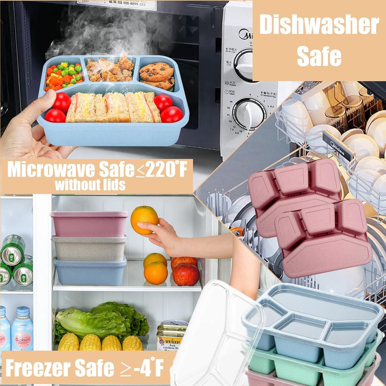 Set de 15 Cajas Bento Aellabus 4 Compartimentos 1000ml