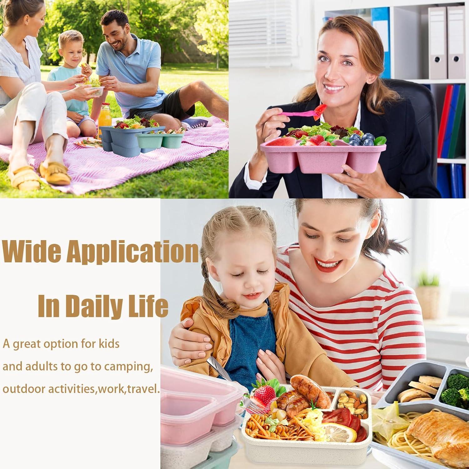 Set de 15 Cajas Bento Aellabus 4 Compartimentos 1000ml