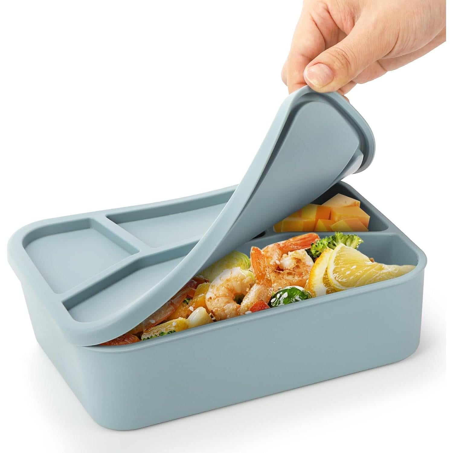 Caja Bento de Silicona Noamus 1.19L 4 Compartimentos A Prueba de Fugas