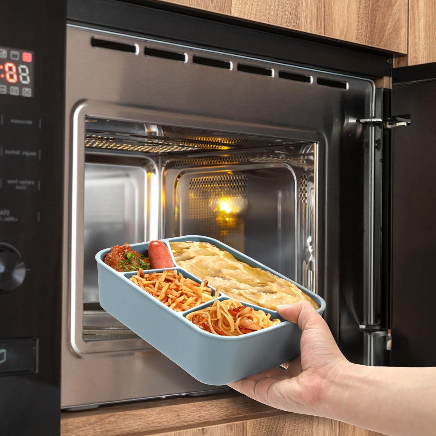 Caja Bento de Silicona Noamus 1.19L 4 Compartimentos A Prueba de Fugas