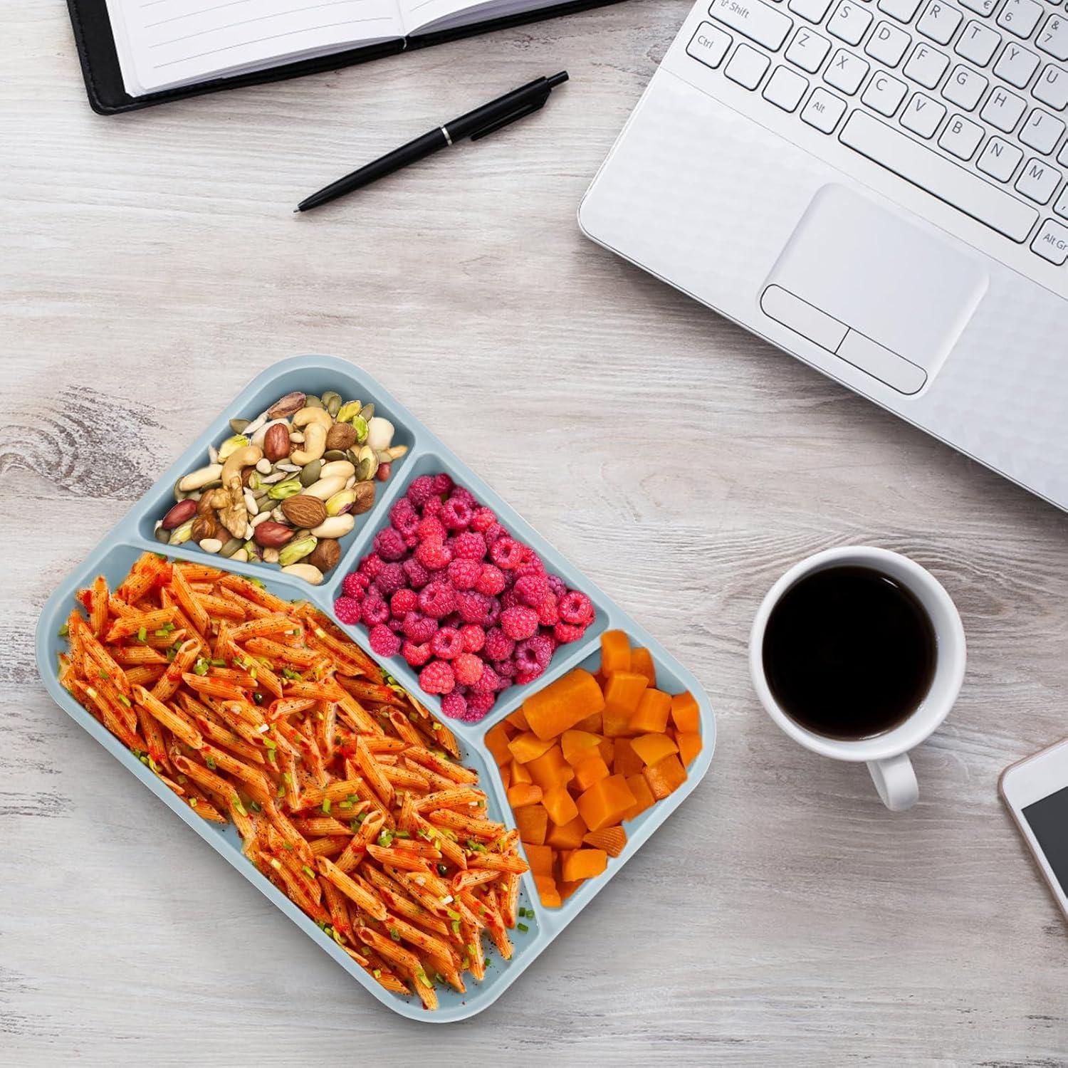 Caja Bento de Silicona Noamus 1.19L 4 Compartimentos A Prueba de Fugas