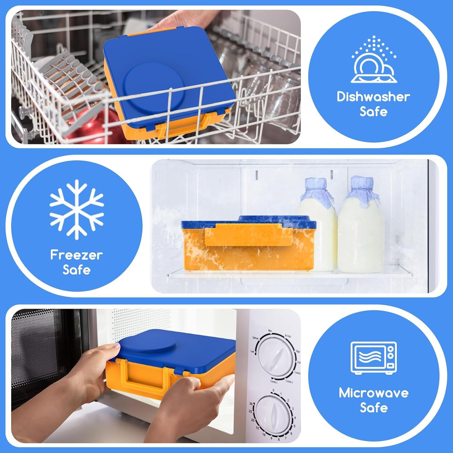 Caja Bento JoyYum Azul - Almuerzo Aislado 4 Compartimentos