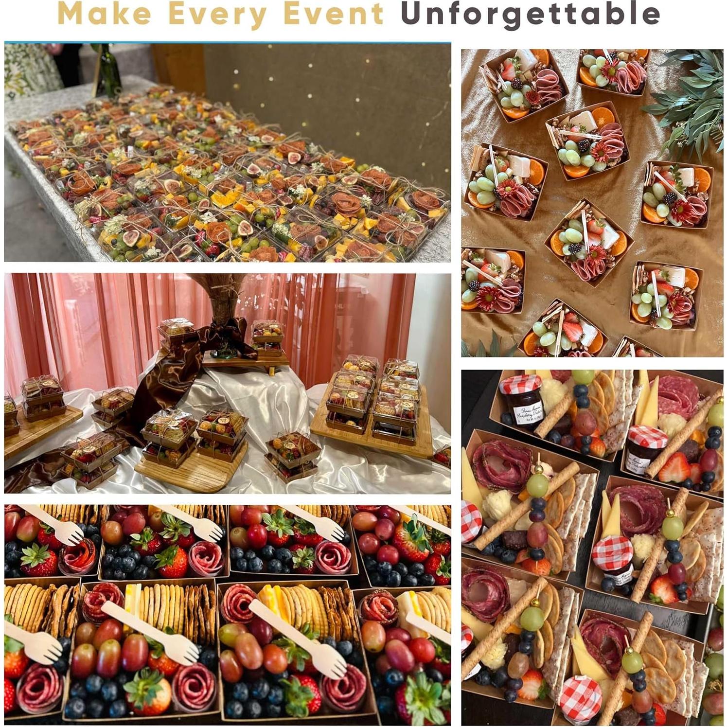 Paquete de 50 Cajas de Charcutería Leafiew 5" Resistentes