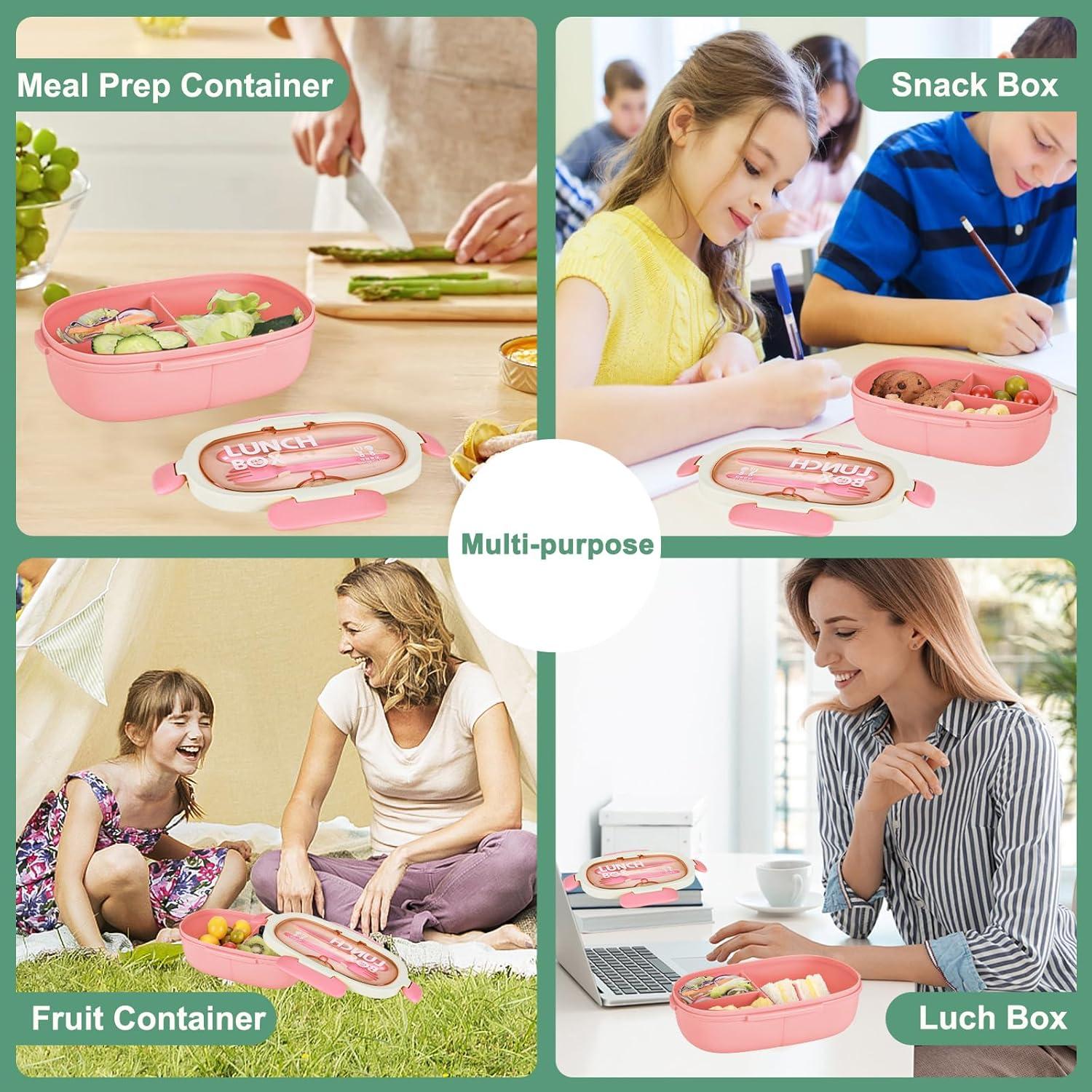 Caja Bento Rosa SAYAPE 850ml 3 Compartimentos Apta Microondas