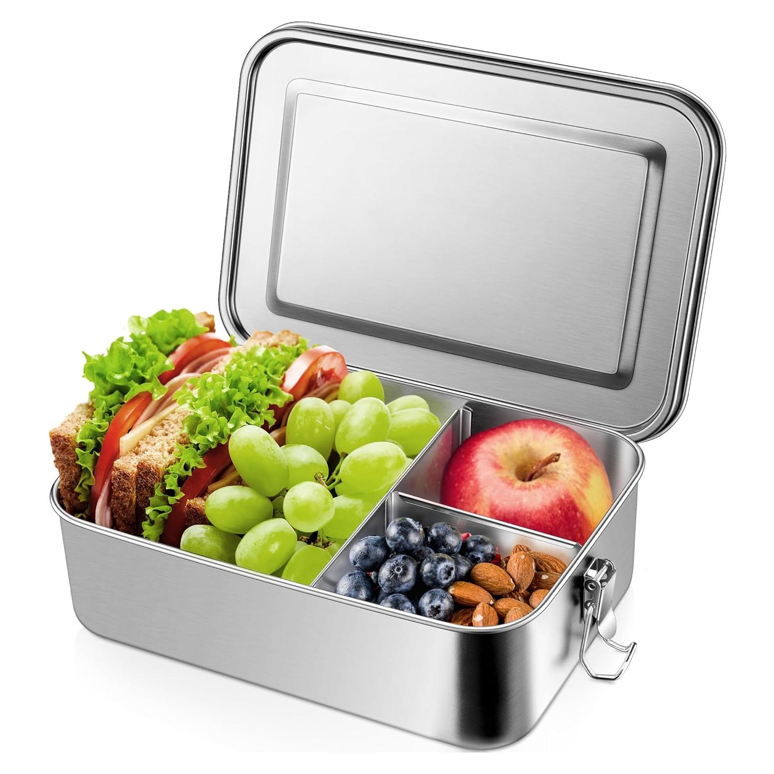 Caja de Almuerzo Leonyo 2400ml Acero Inoxidable 18/10