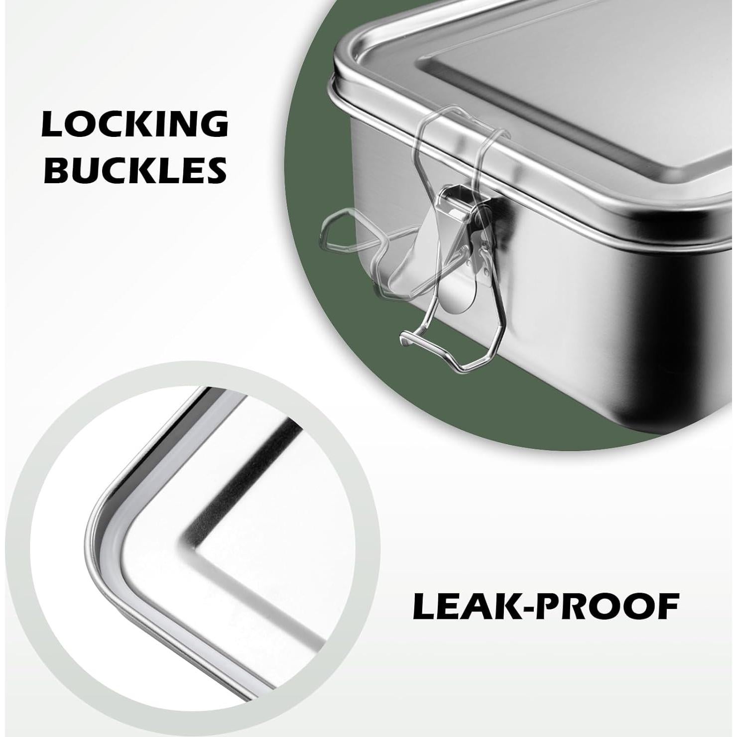 Caja de Almuerzo Leonyo 2400ml Acero Inoxidable 18/10