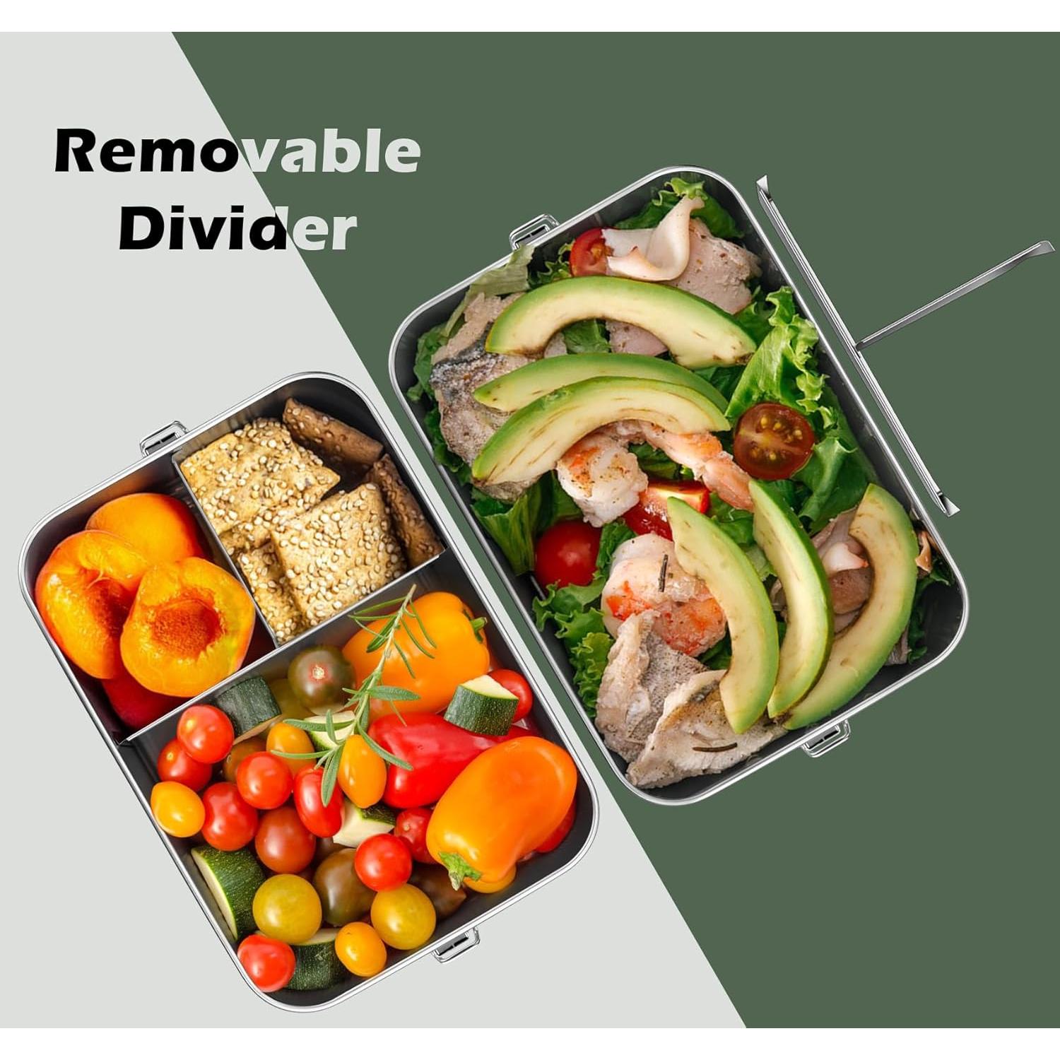 Caja de Almuerzo Leonyo 2400ml Acero Inoxidable 18/10