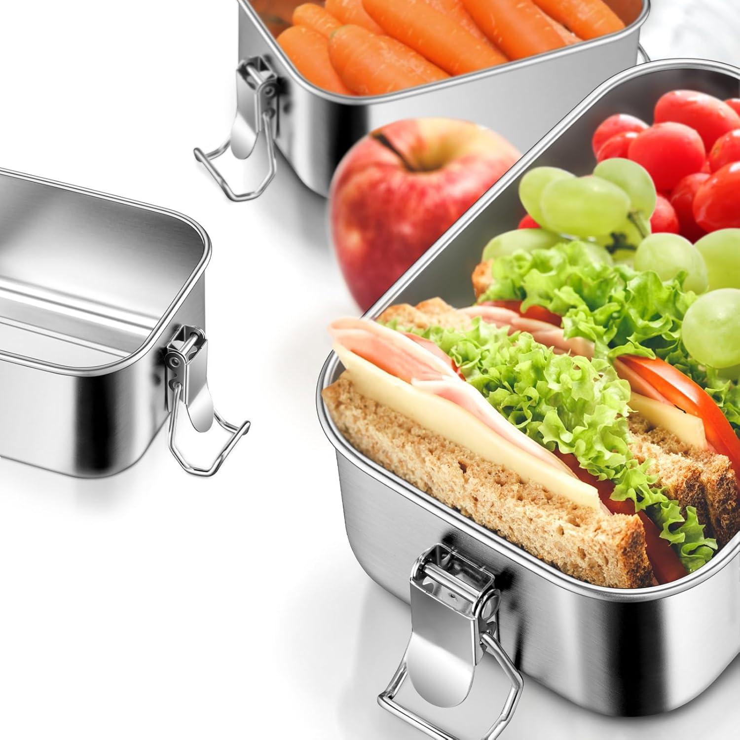 Caja de Almuerzo Leonyo 2400ml Acero Inoxidable 18/10