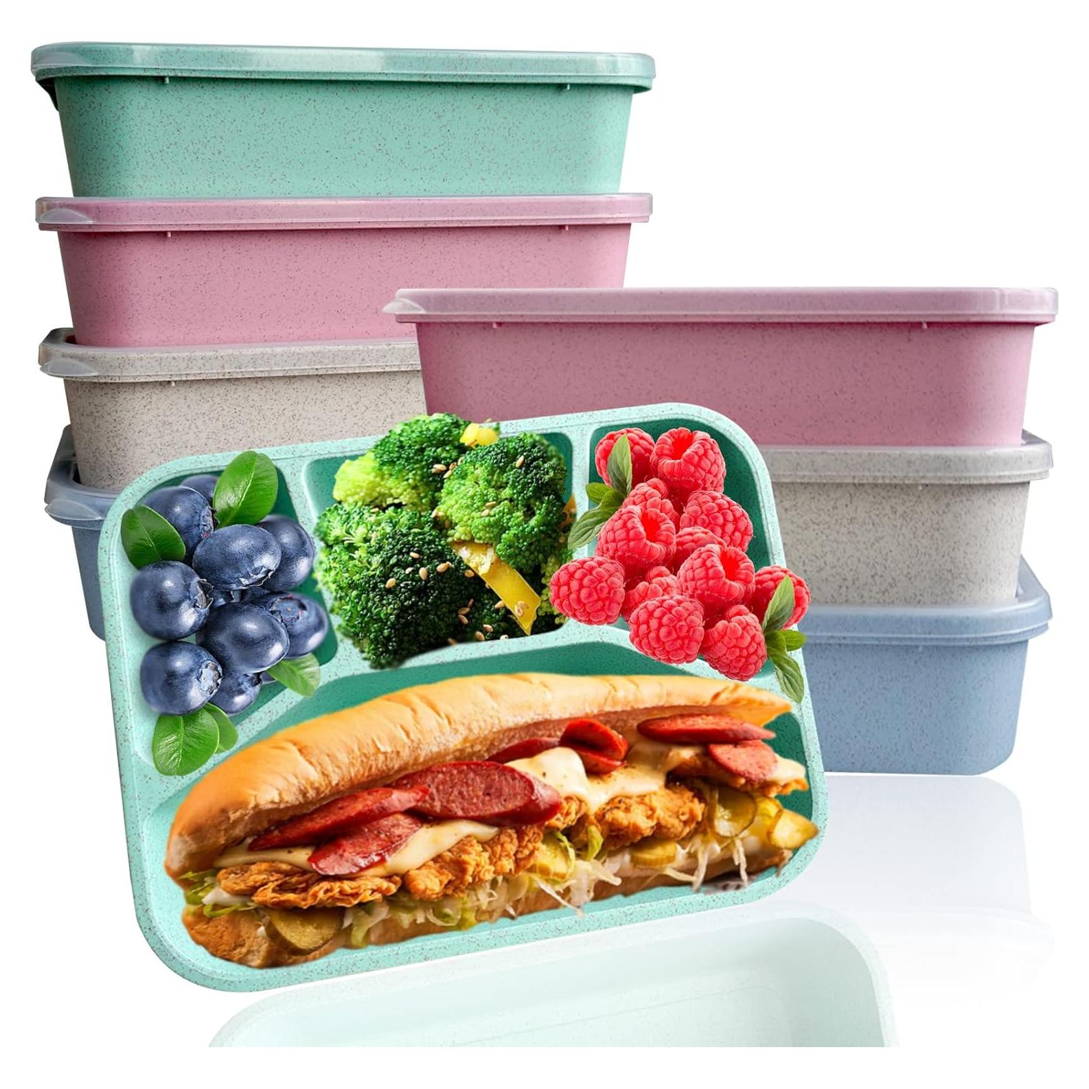 Paquete de 8 Cajas Bento Aellabus, Contenedores Reutilizables 1000ml