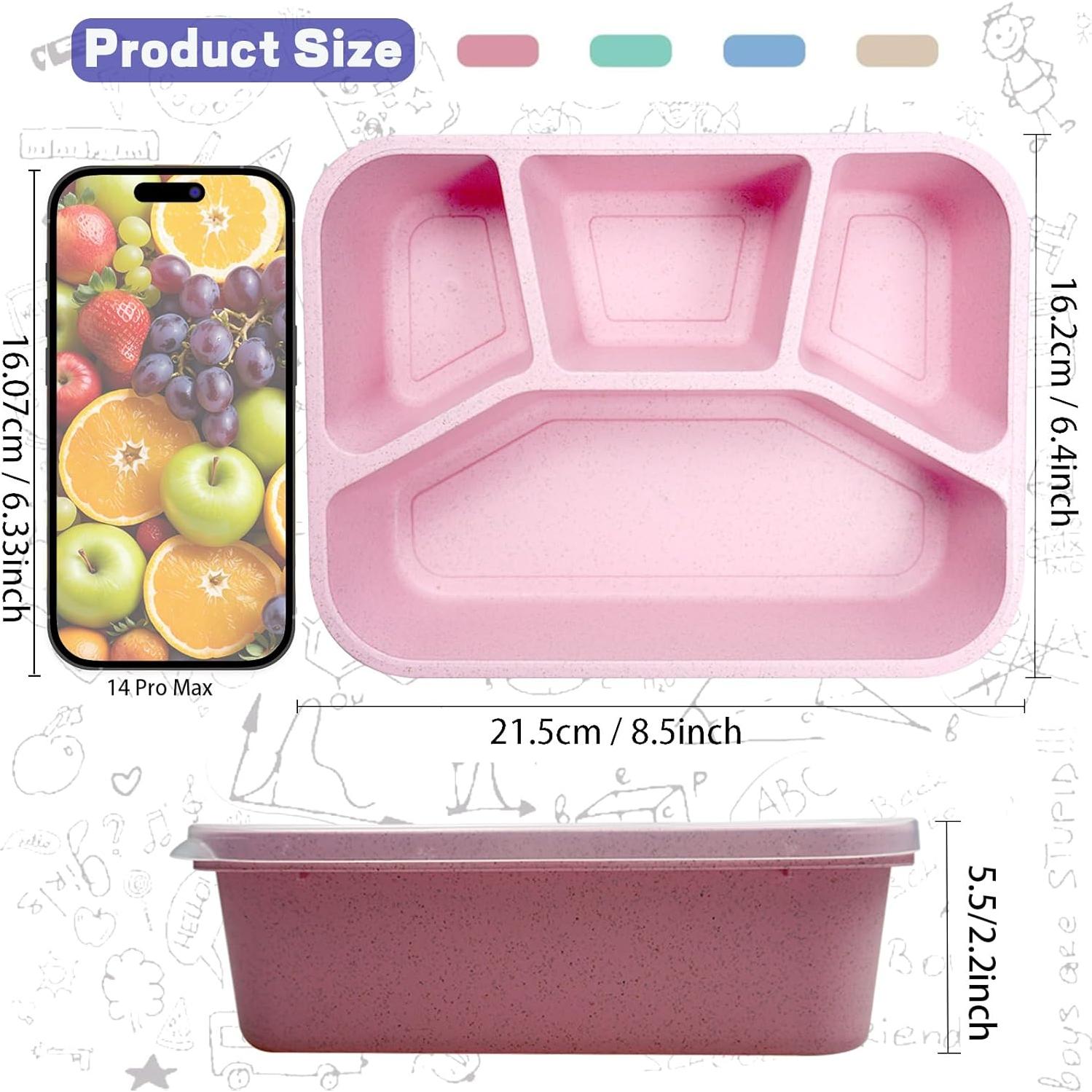 Paquete de 8 Cajas Bento Aellabus, Contenedores Reutilizables 1000ml