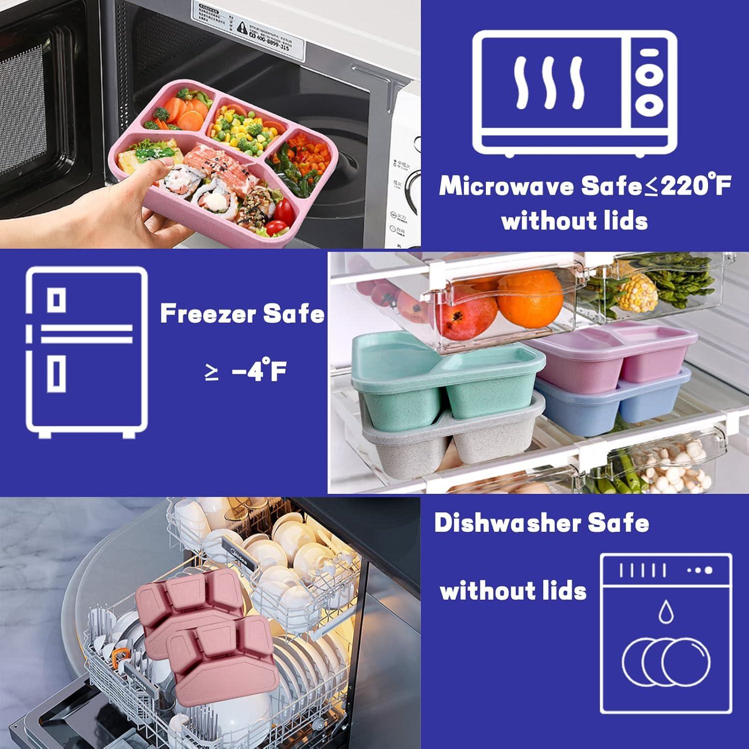 Paquete de 8 Cajas Bento Aellabus, Contenedores Reutilizables 1000ml