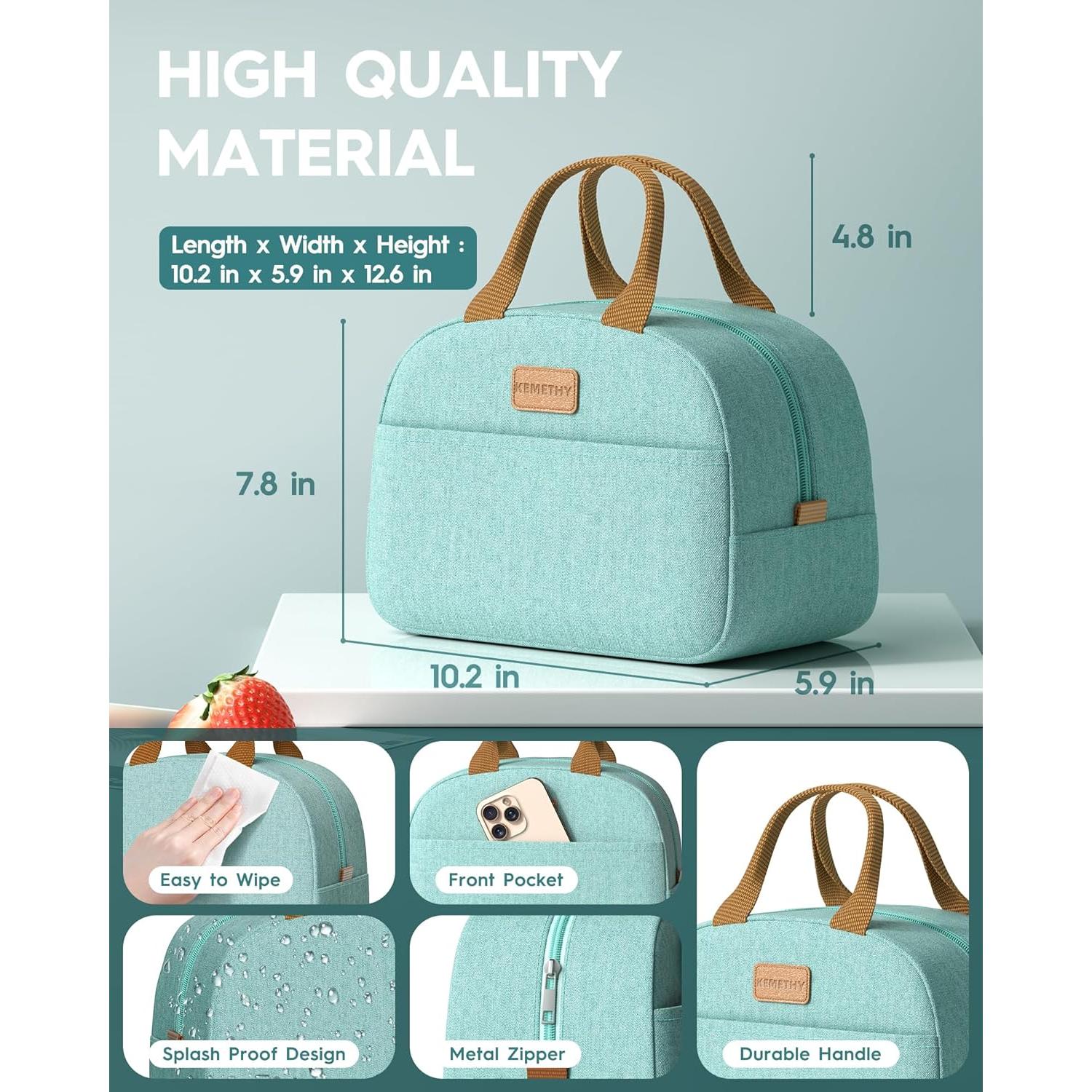 Caja de Almuerzo Bento KEMETHY Verde 3 Niveles 2190ml Hermética