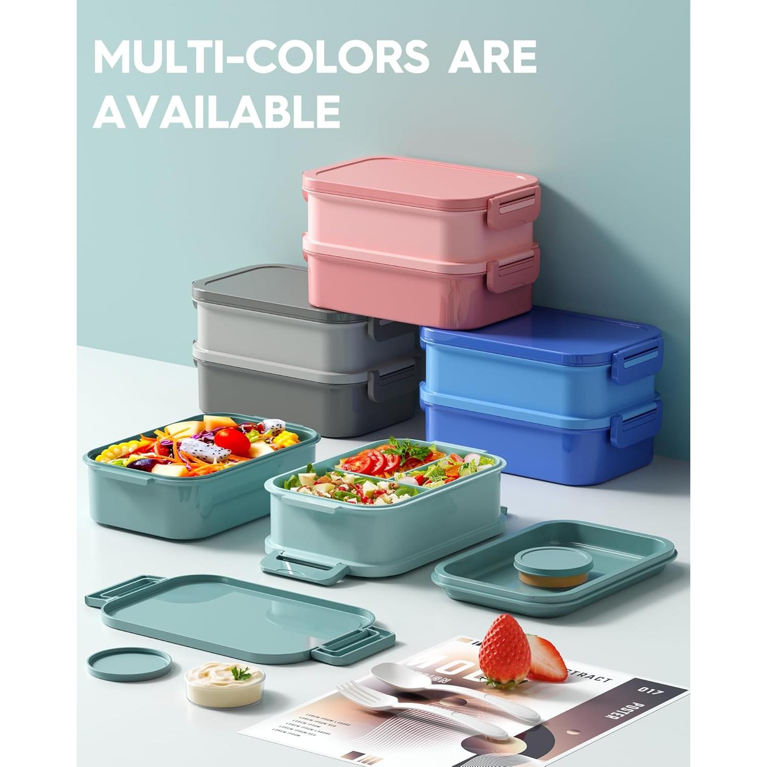 Caja de Almuerzo Bento KEMETHY Verde 3 Niveles 2190ml Hermética