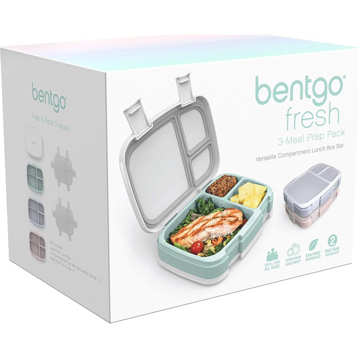 Bentgo Fresh Set de 3 Cajas de Almuerzo Reutilizables 1.2L