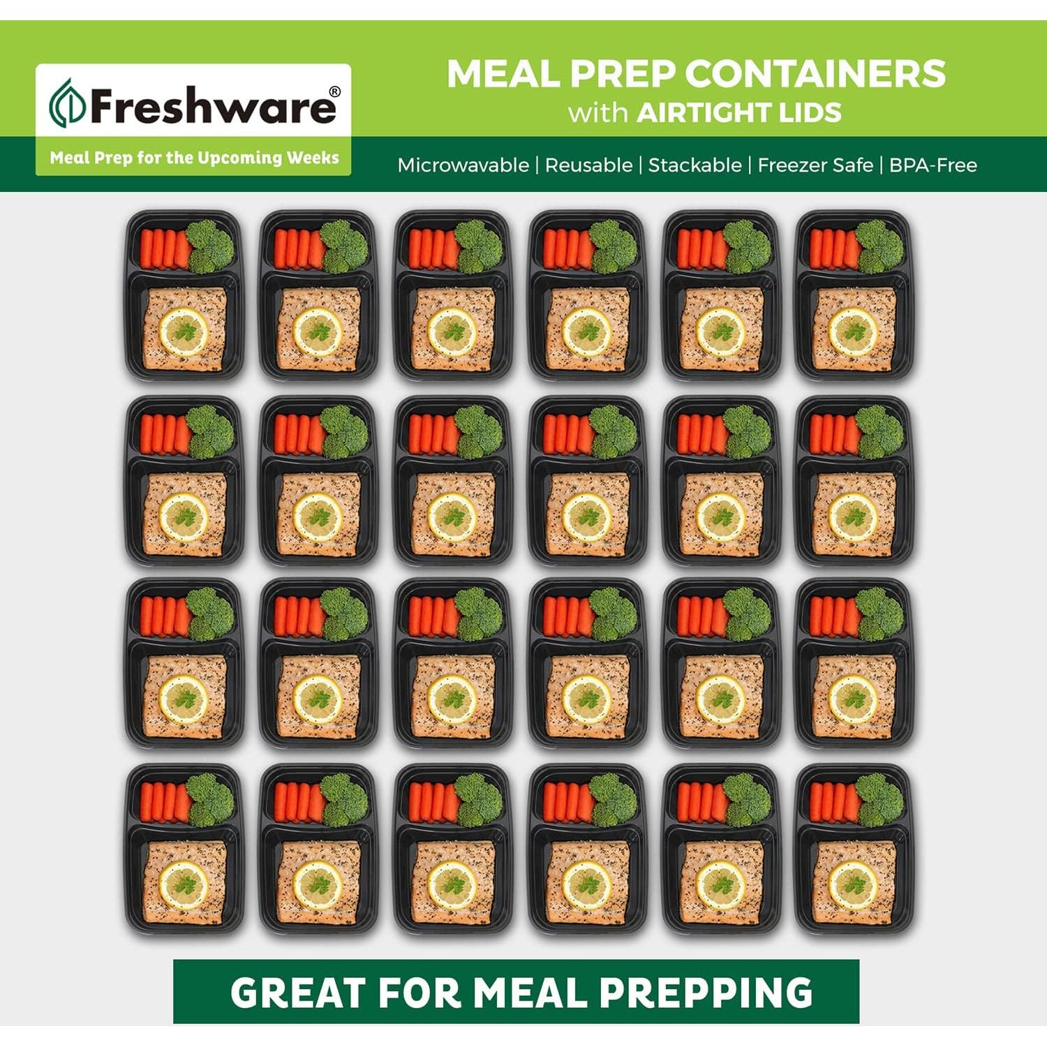 Contenedores de Preparación de Comidas Freshware 15 Pzas 828ml