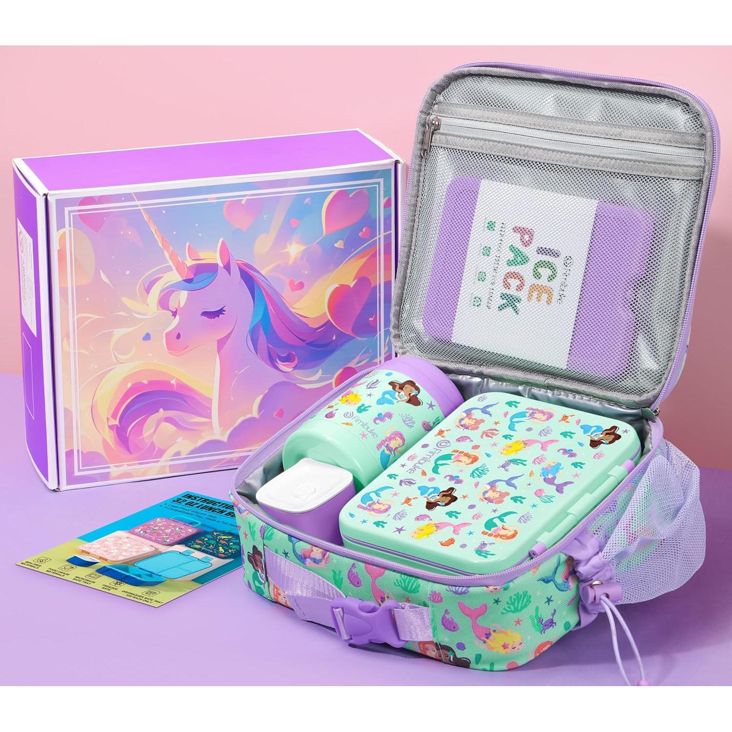 Set Bento Fimibuke para Niños - 6 Piezas, Aislado, 3 Compartimentos
