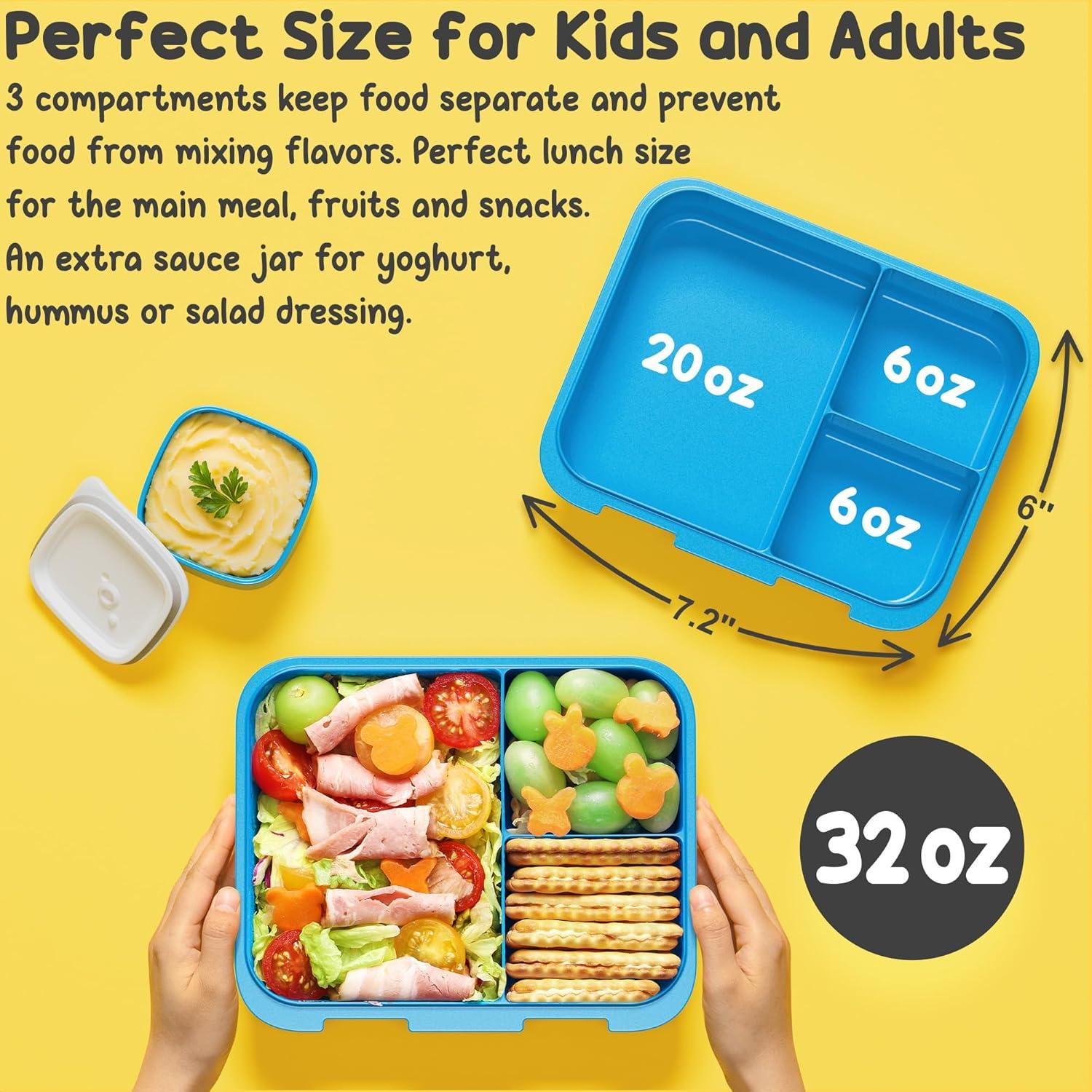 Set Bento Fimibuke para Niños - 6 Piezas, Aislado, 3 Compartimentos