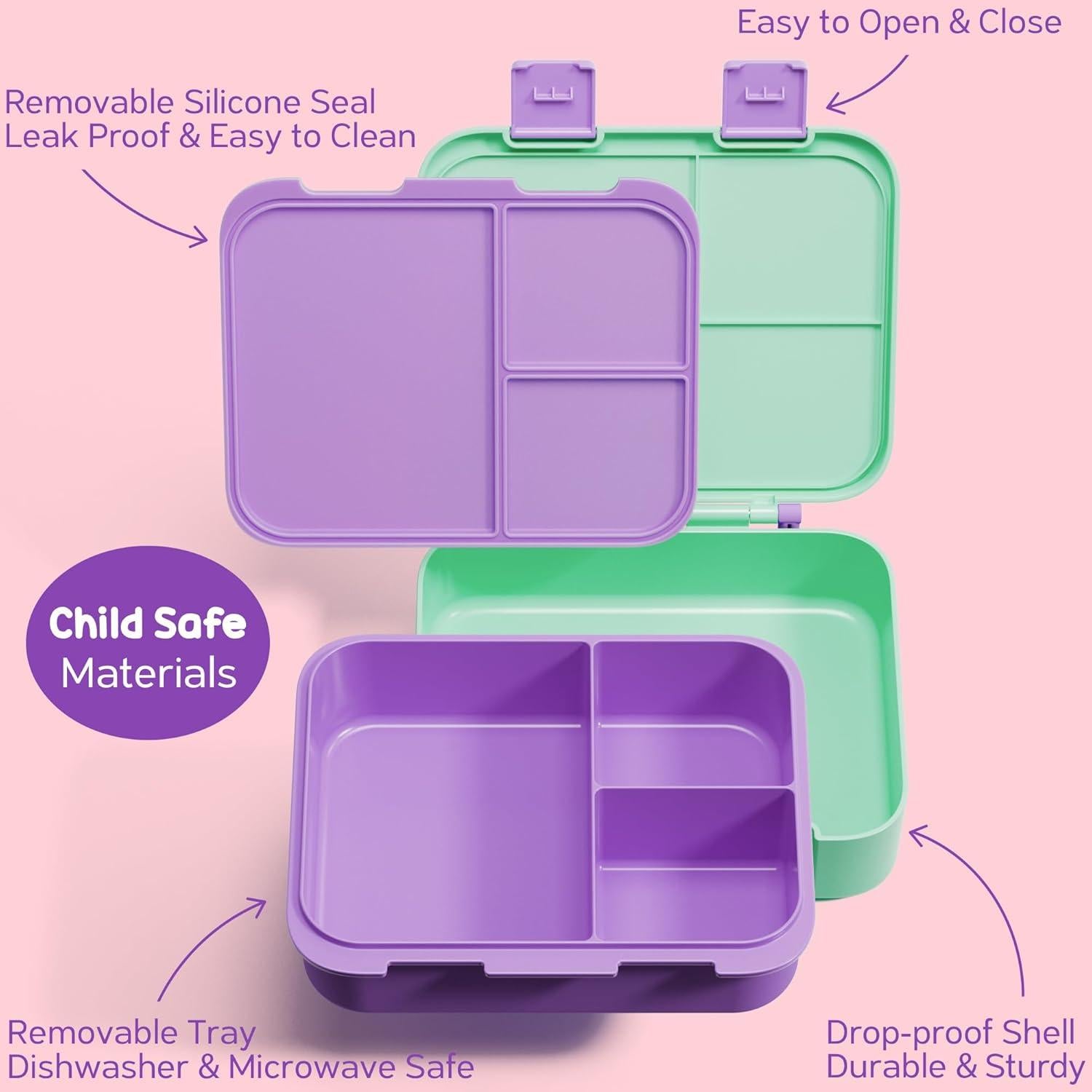 Set Bento Fimibuke para Niños - 6 Piezas, Aislado, 3 Compartimentos