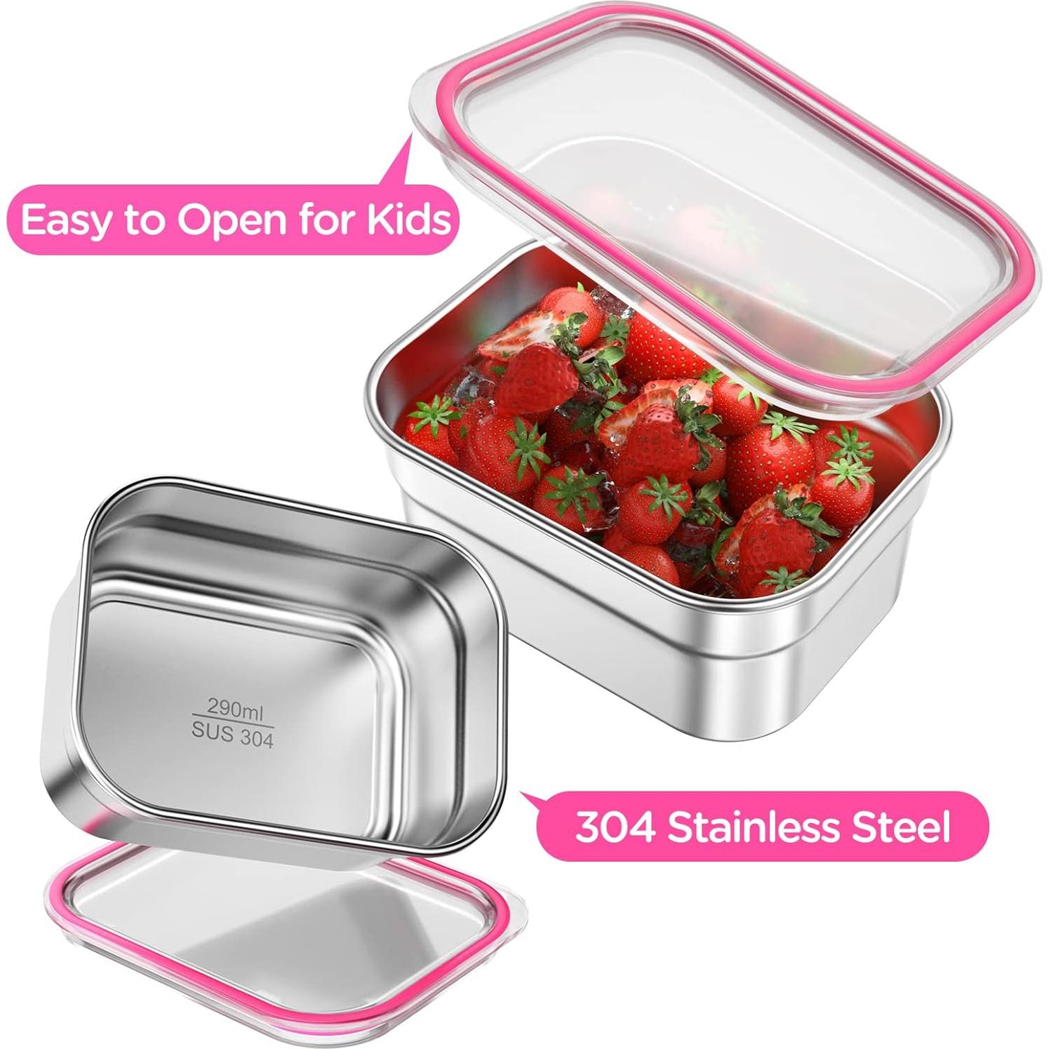 Caja de Almuerzo de Acero Inoxidable DaCool Rosa 5 Compartimentos