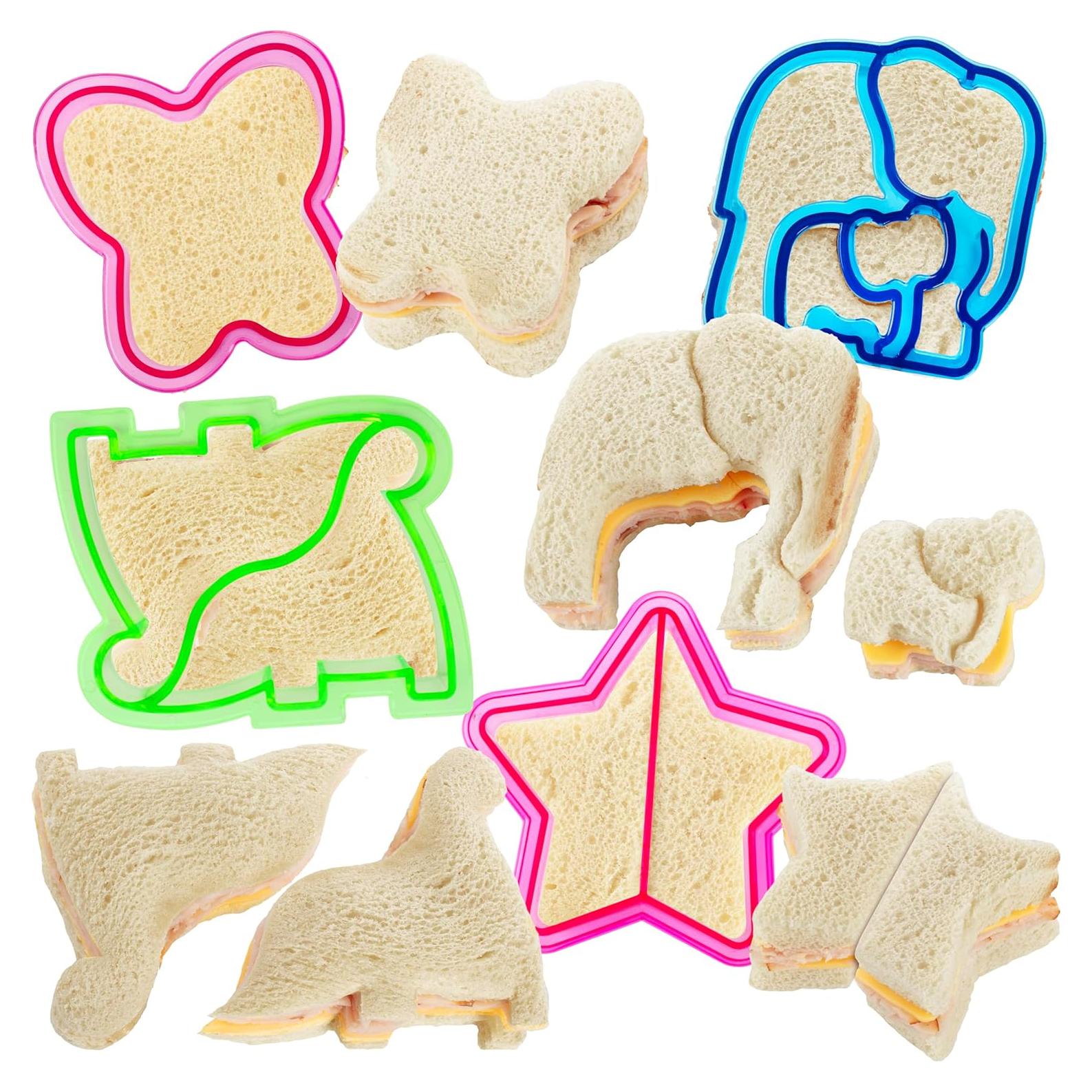 Cortadores de Sándwich Bentology 4 pk - Elefante, Estrella, Mariposa, Dino