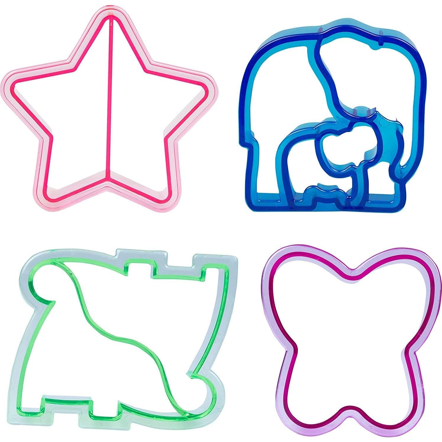 Cortadores de Sándwich Bentology 4 pk - Elefante, Estrella, Mariposa, Dino