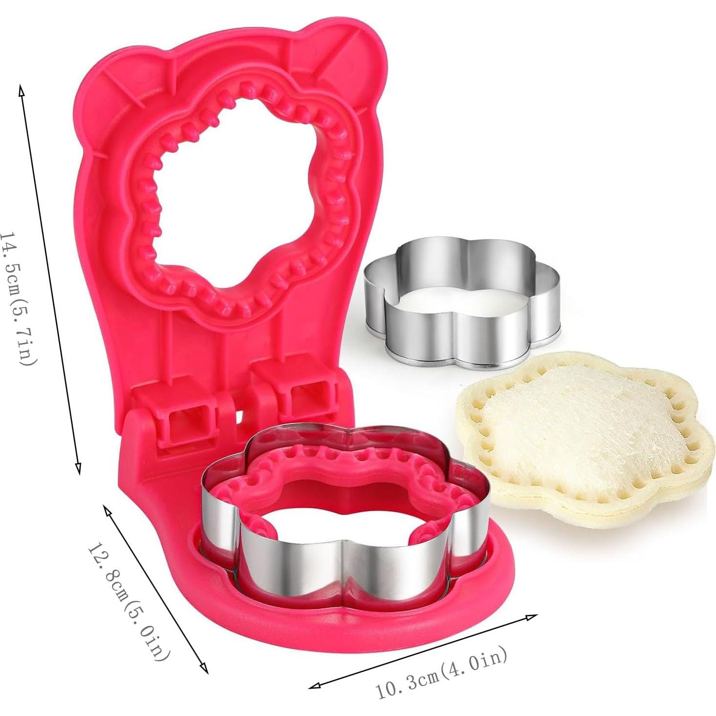 Cortador de Sándwich QinhBting Forma de Flor Rojo 12.7x10.16cm