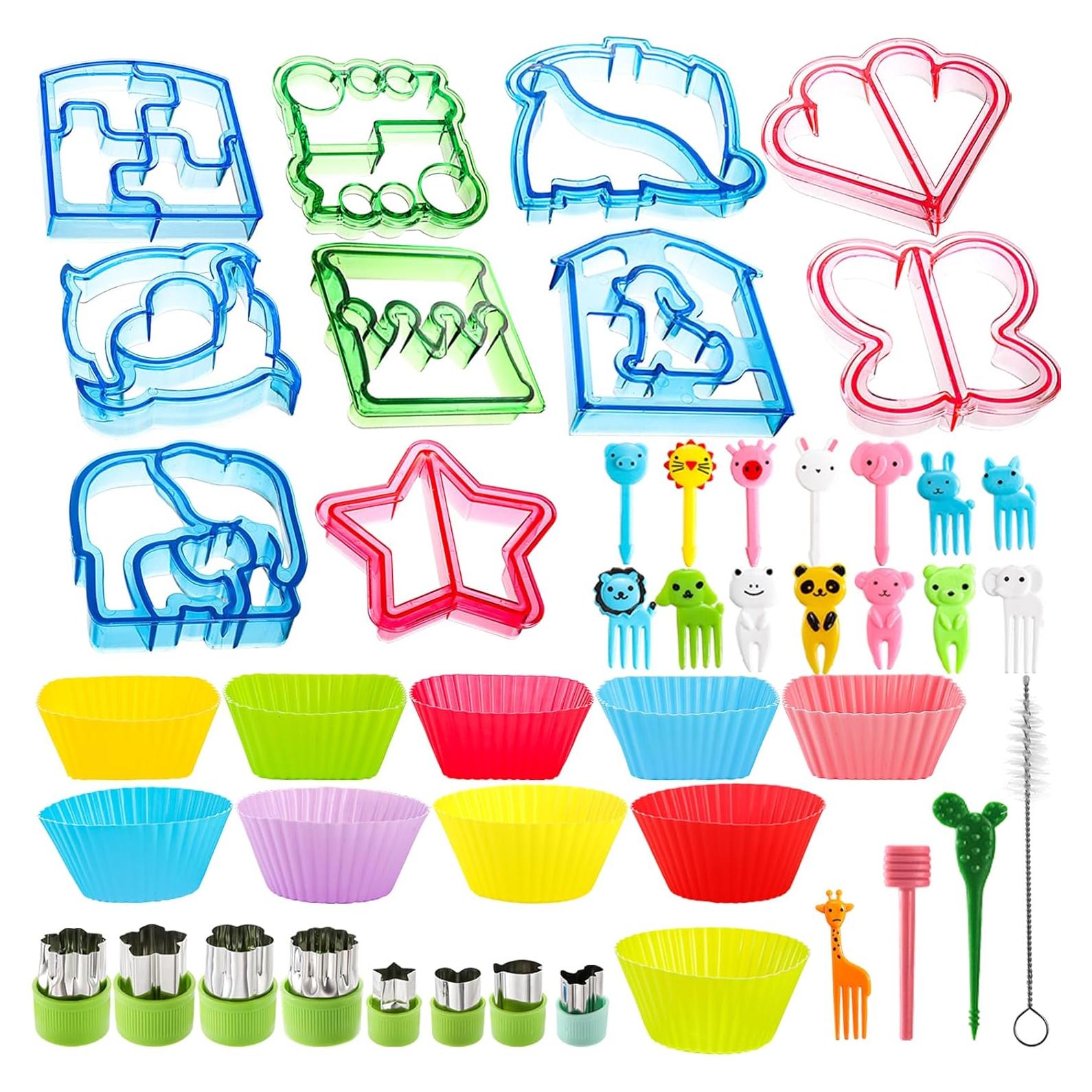 Juego de Cortadores de Sándwich Mezchi 56 Pcs para Niños