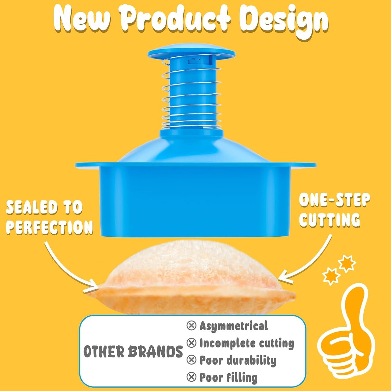 Cortador y Sellador de Sándwiches Cuadrado Azul - Fácil de Usar