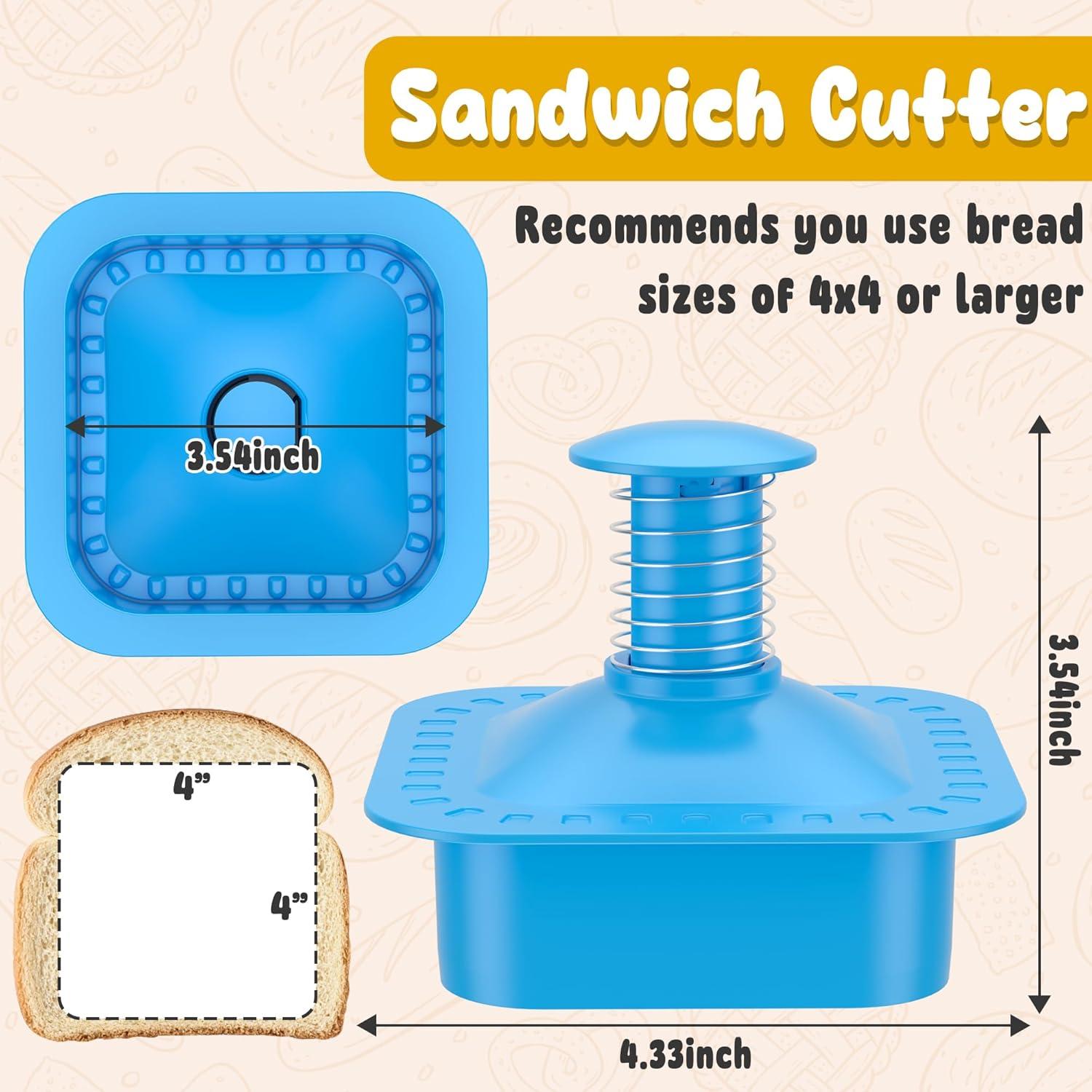 Cortador y Sellador de Sándwiches Cuadrado Azul - Fácil de Usar