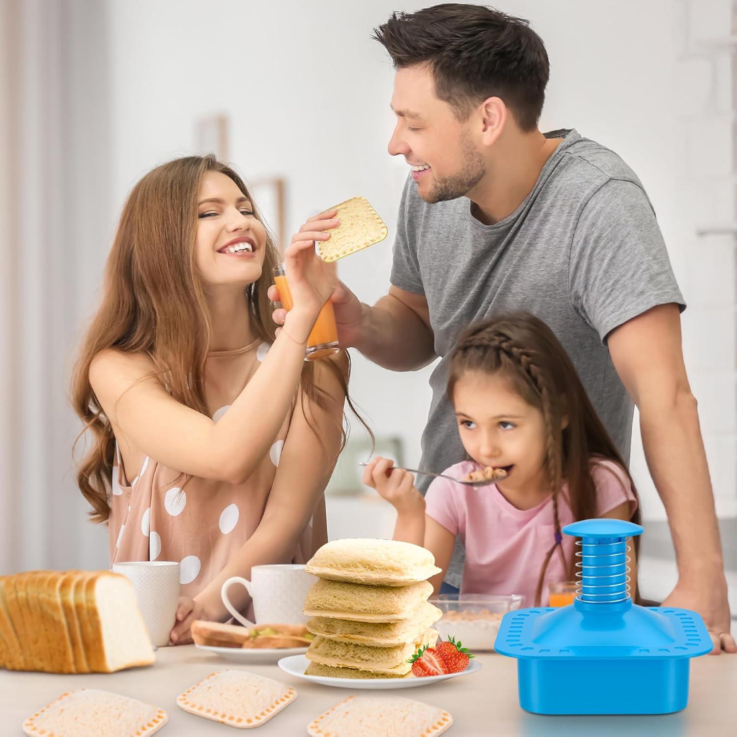 Cortador y Sellador de Sándwiches Cuadrado Azul - Fácil de Usar