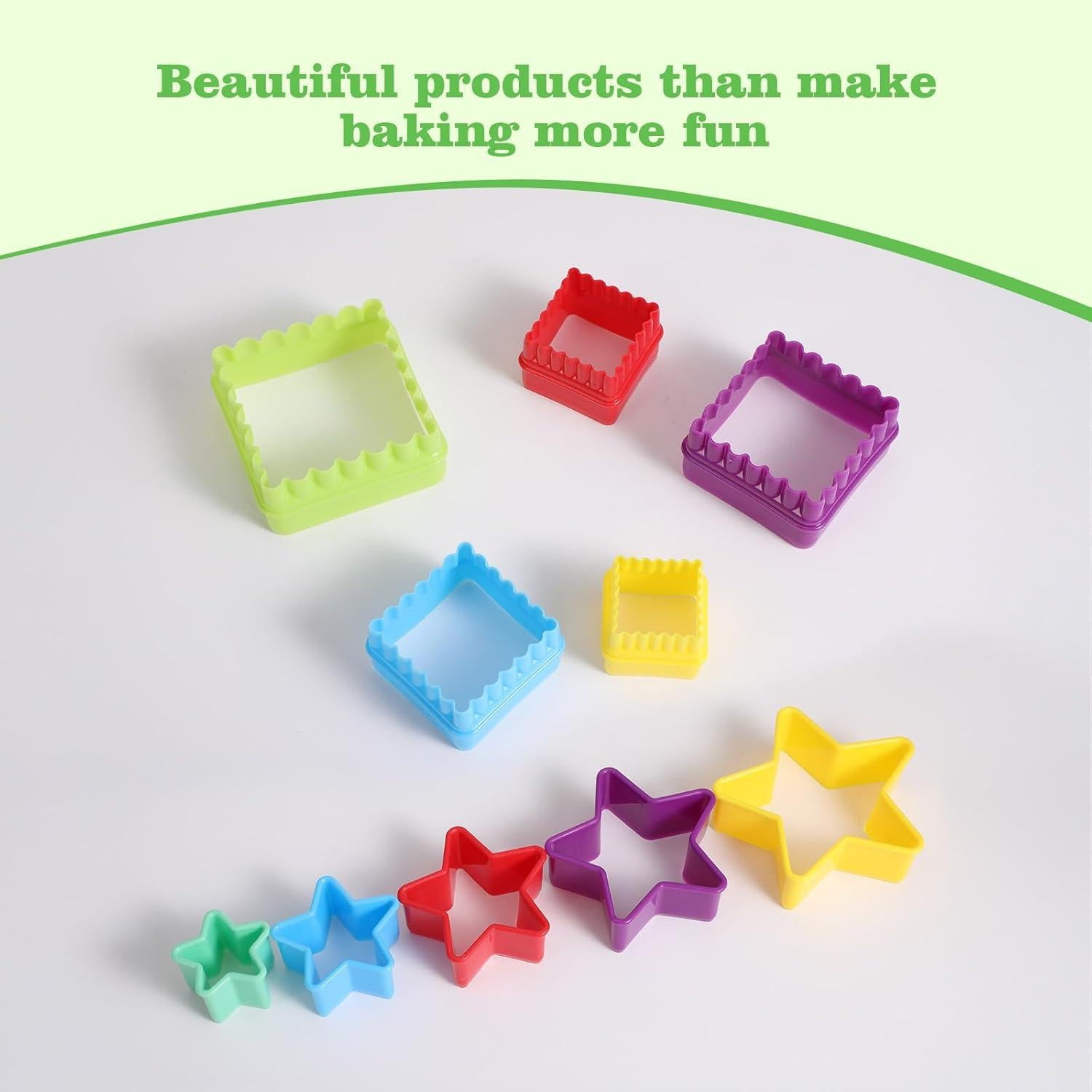 Juego de 10 Cortadores de Galletas de Plástico Apausvcm