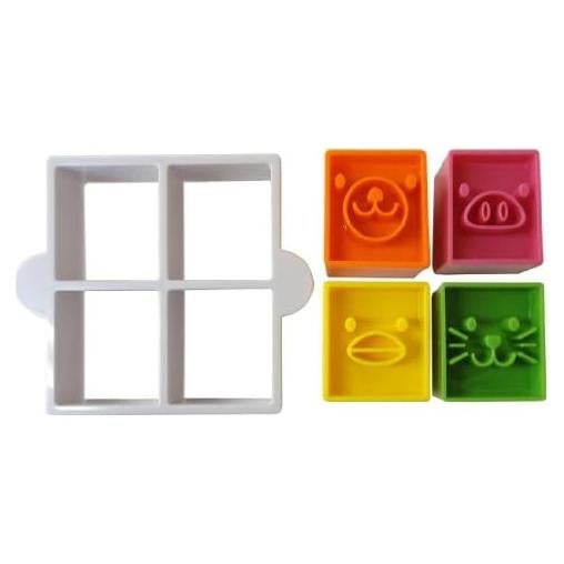 Cortador de Sándwich Bento Torune con 4 Sellos de Animales